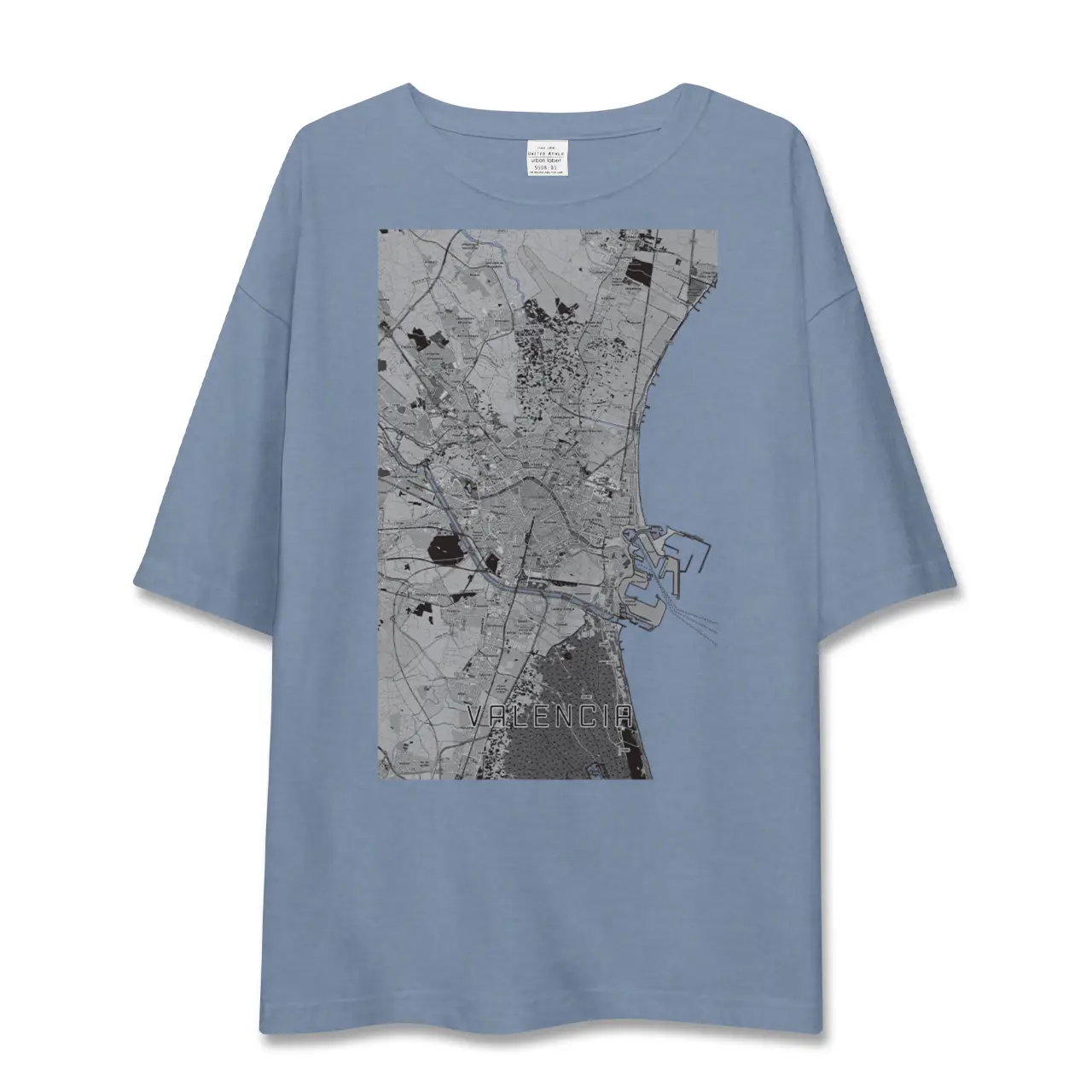 【バレンシア(スペイン)】地図柄ビッグシルエットTシャツ