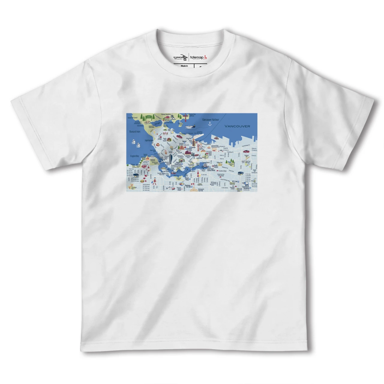 【バンクーバー(カナダ)】イラストマップTシャツ