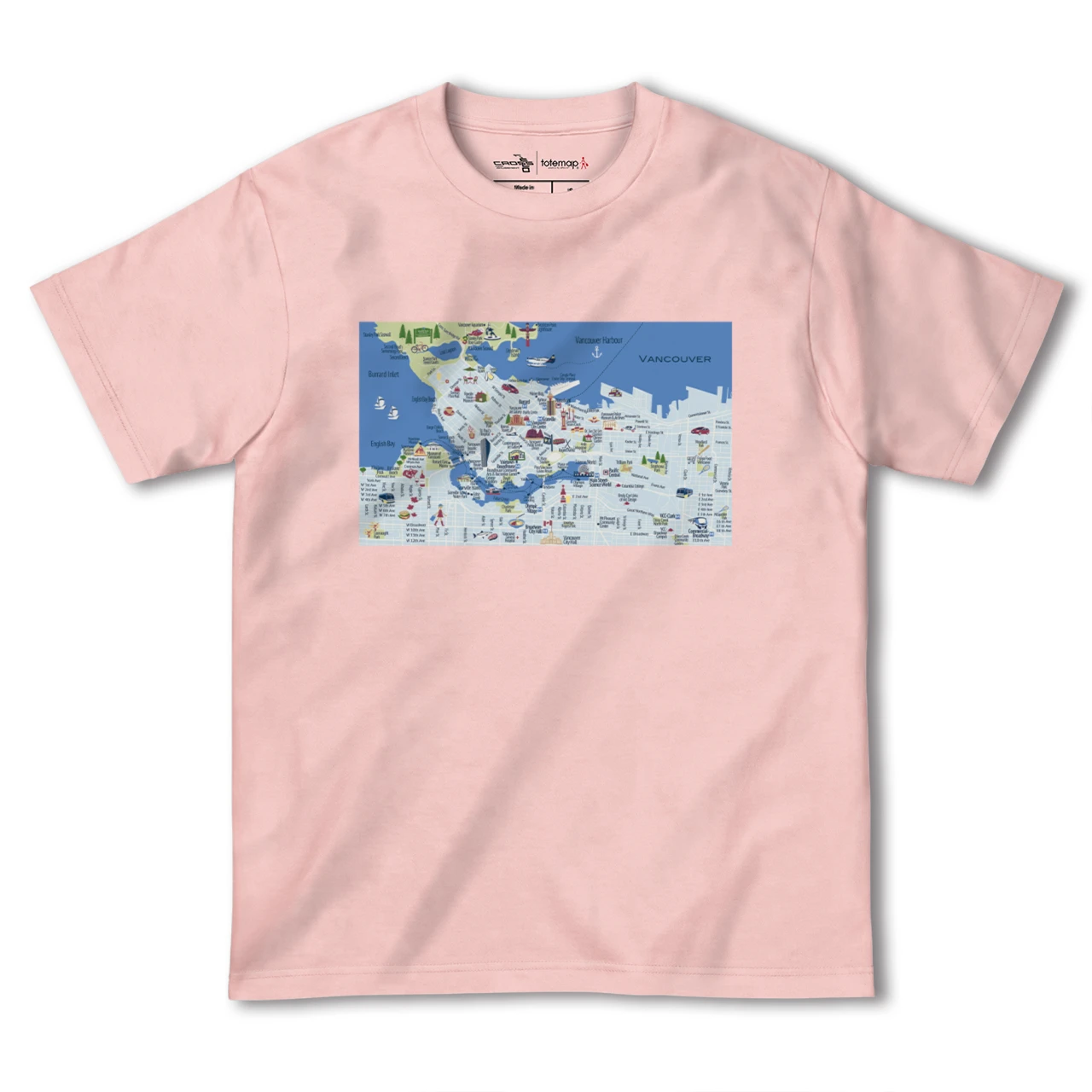 【バンクーバー(カナダ)】イラストマップTシャツ