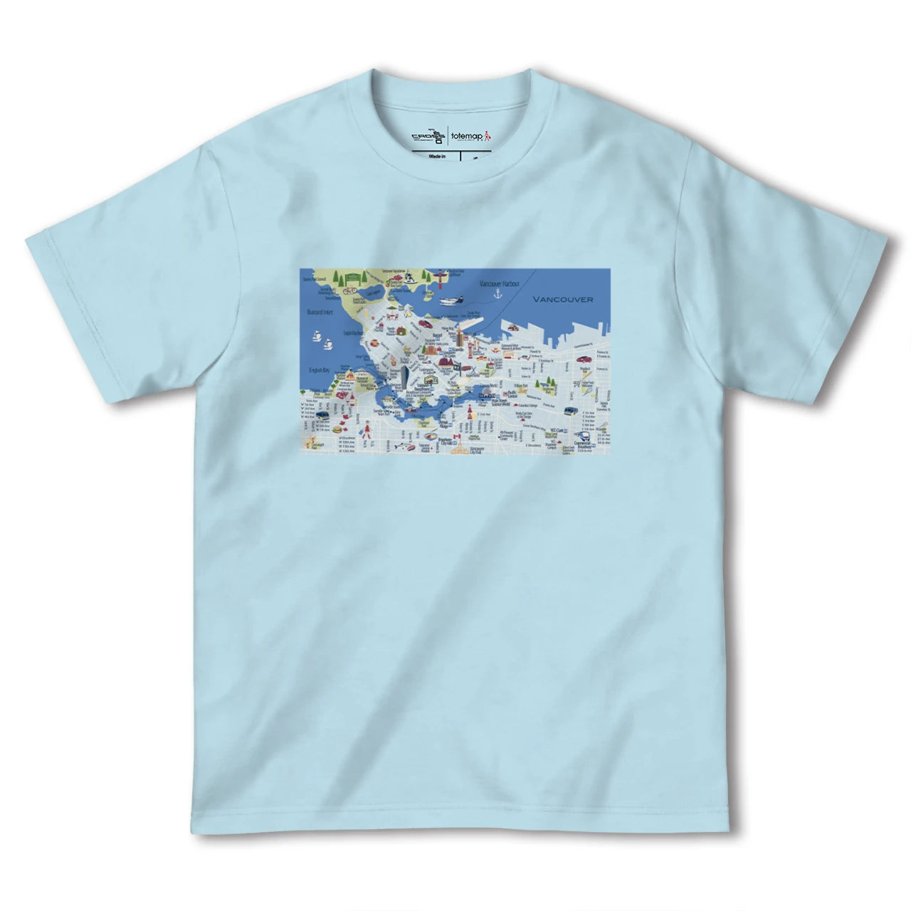 【バンクーバー(カナダ)】イラストマップTシャツ