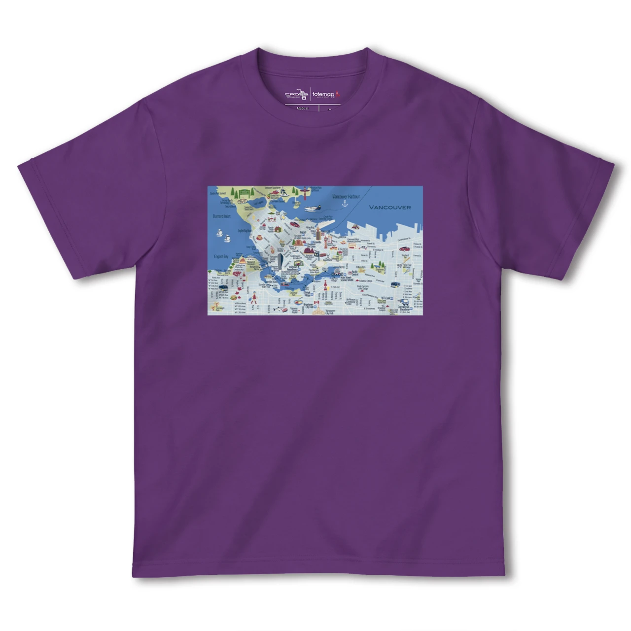【バンクーバー(カナダ)】イラストマップTシャツ