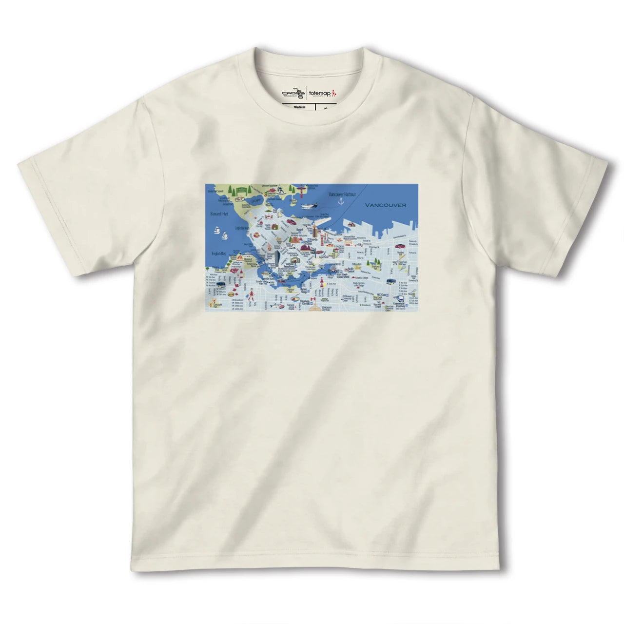 【バンクーバー(カナダ)】イラストマップTシャツ