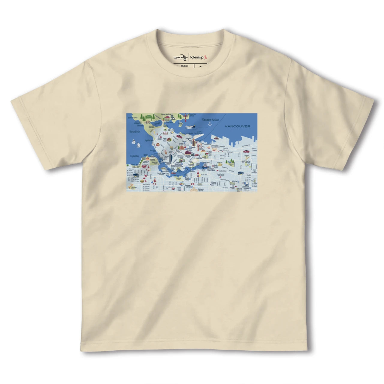 【バンクーバー(カナダ)】イラストマップTシャツ