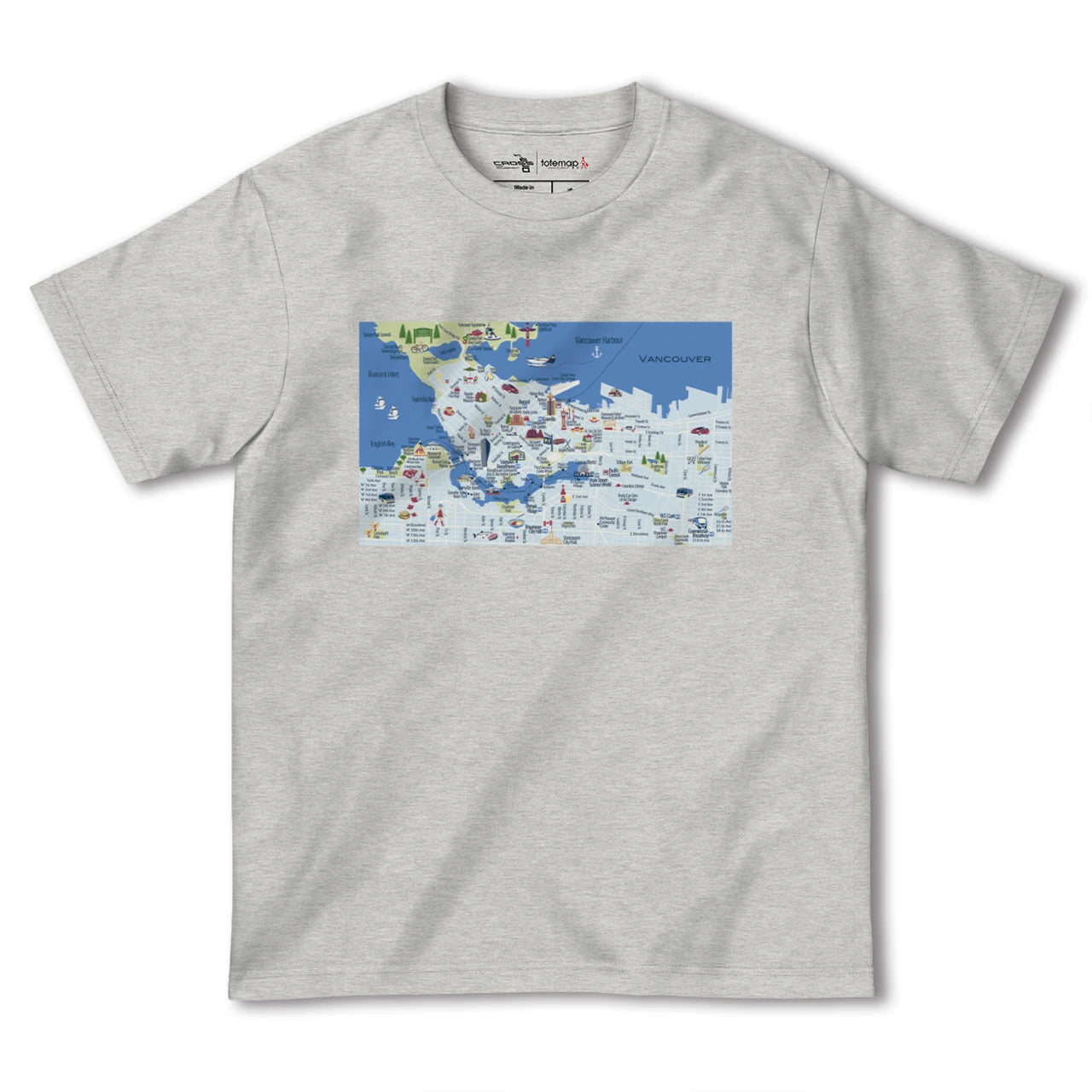 【バンクーバー(カナダ)】イラストマップTシャツ