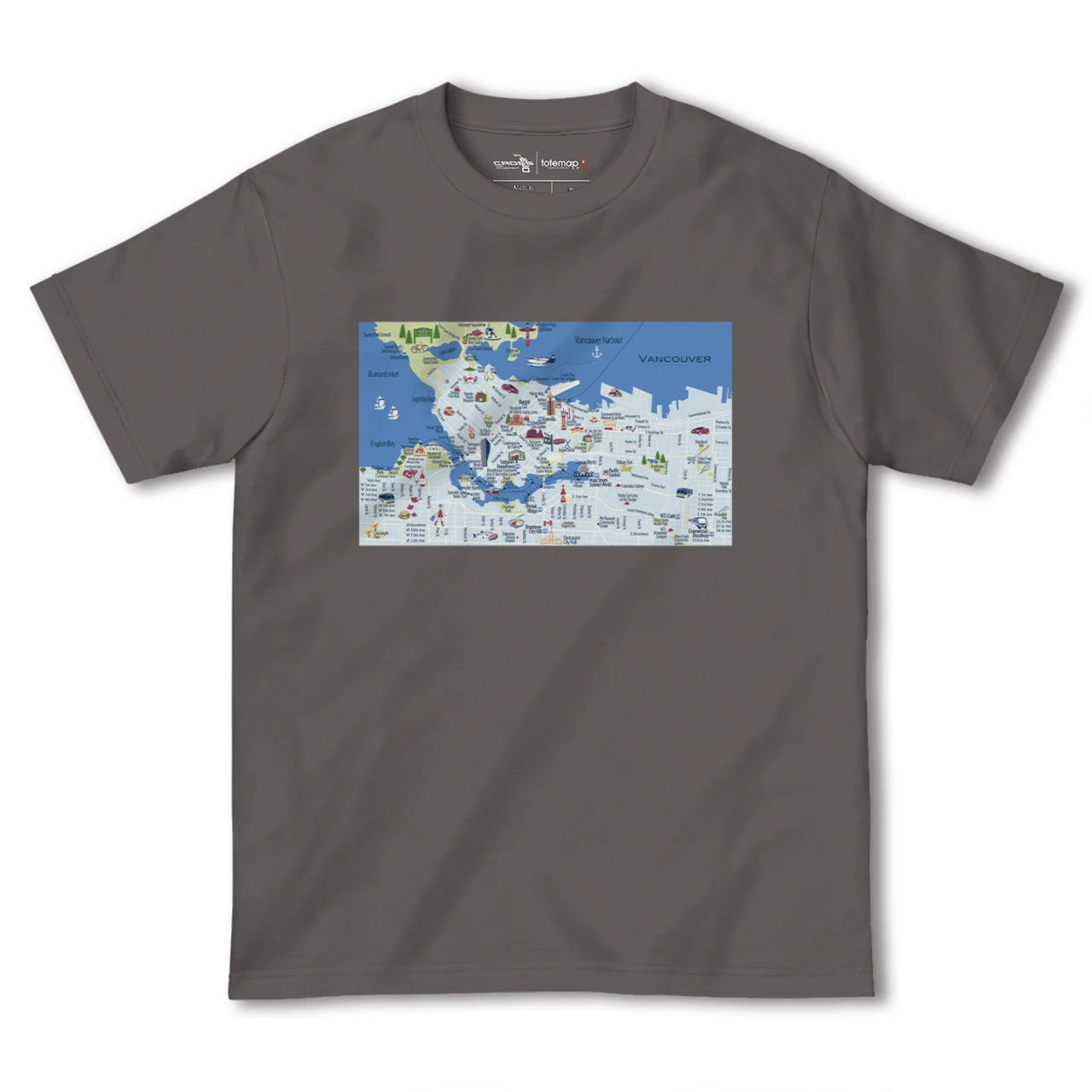 【バンクーバー(カナダ)】イラストマップTシャツ