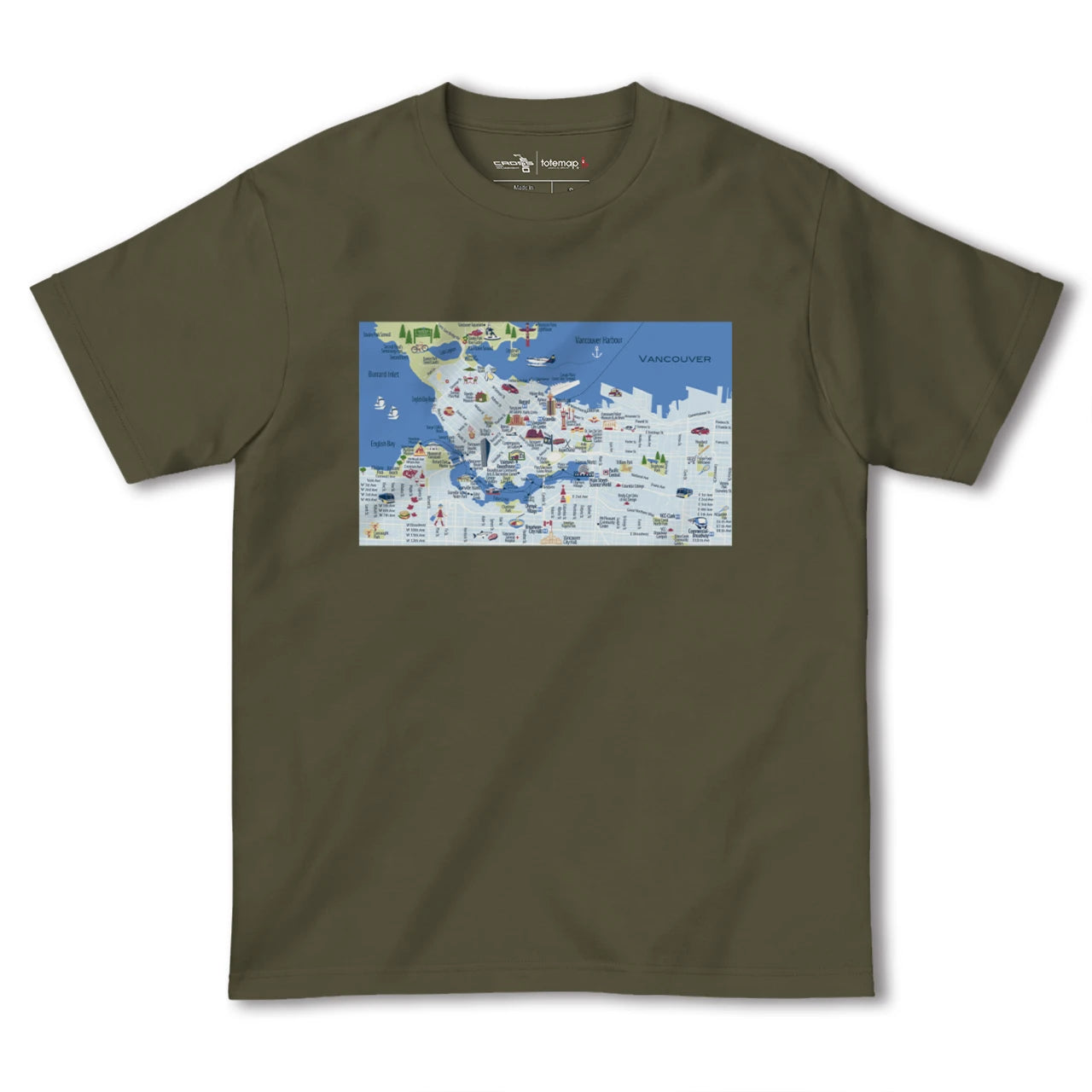 【バンクーバー(カナダ)】イラストマップTシャツ
