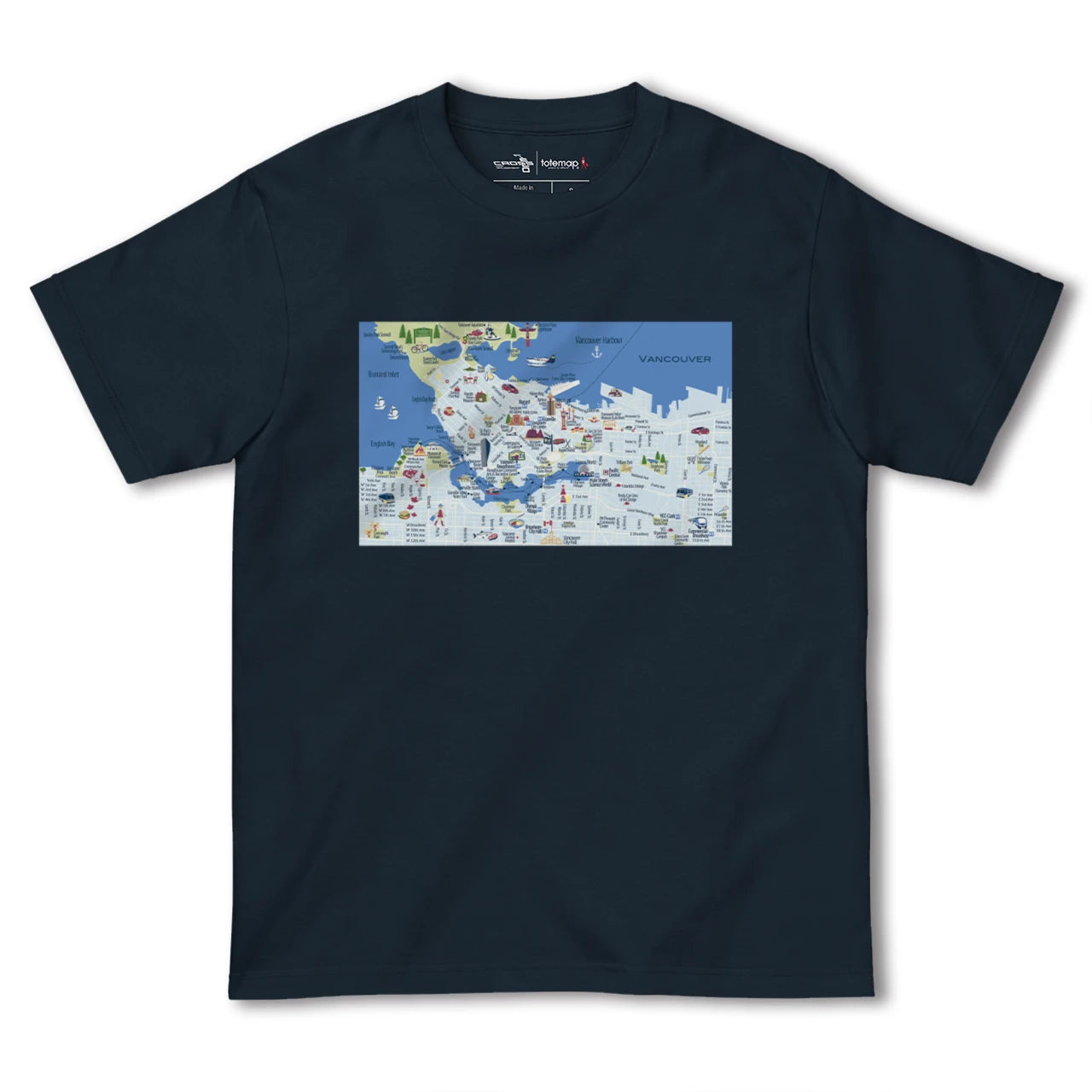 【バンクーバー(カナダ)】イラストマップTシャツ