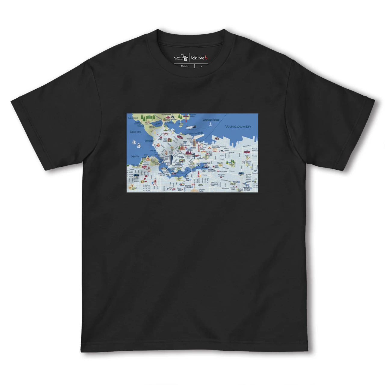 【バンクーバー(カナダ)】イラストマップTシャツ