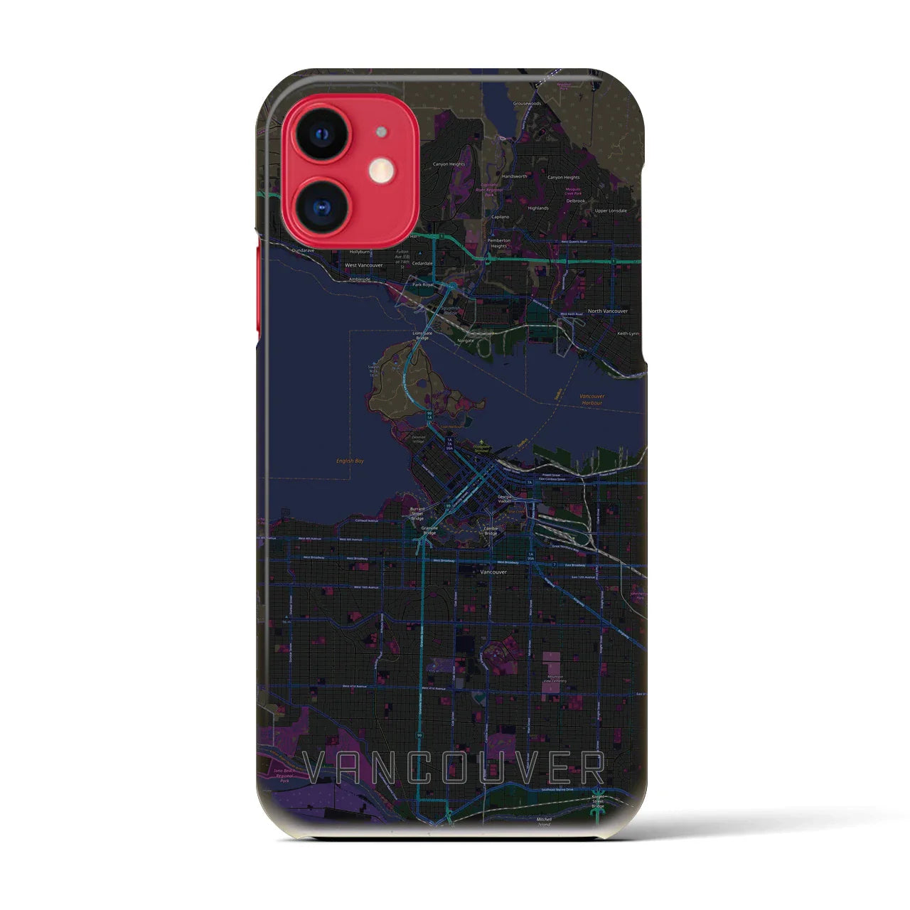 【バンクーバー(カナダ)】地図柄iPhoneケース(バックカバータイプ)