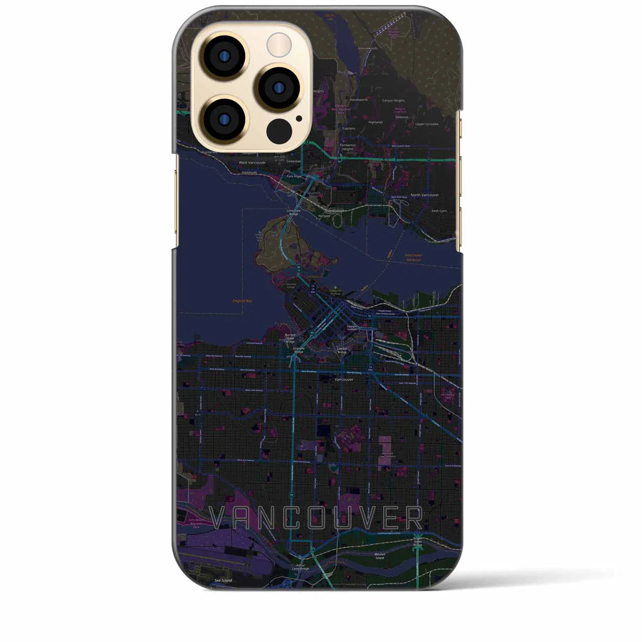 【バンクーバー(カナダ)】地図柄iPhoneケース(バックカバータイプ)