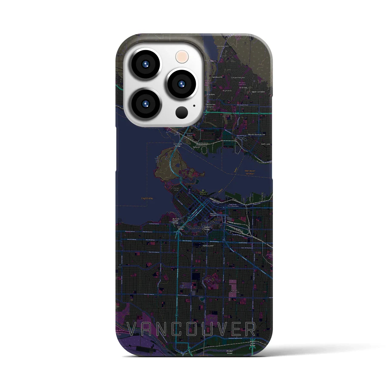 【バンクーバー(カナダ)】地図柄iPhoneケース(バックカバータイプ)