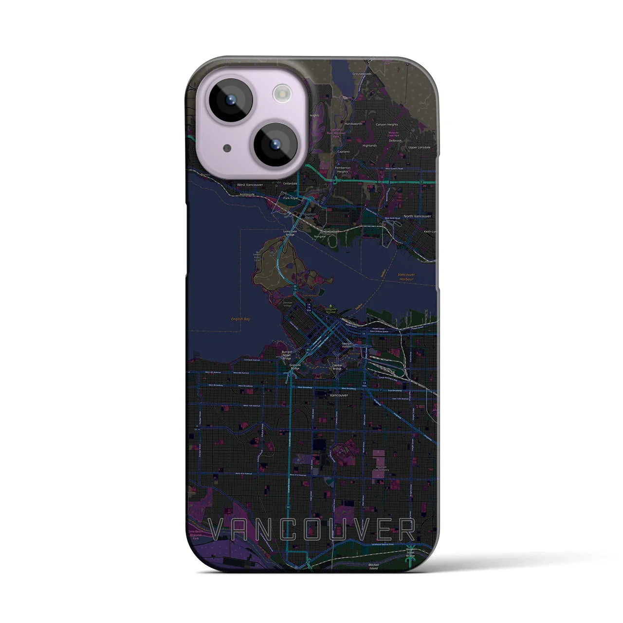 【バンクーバー(カナダ)】地図柄iPhoneケース(バックカバータイプ)
