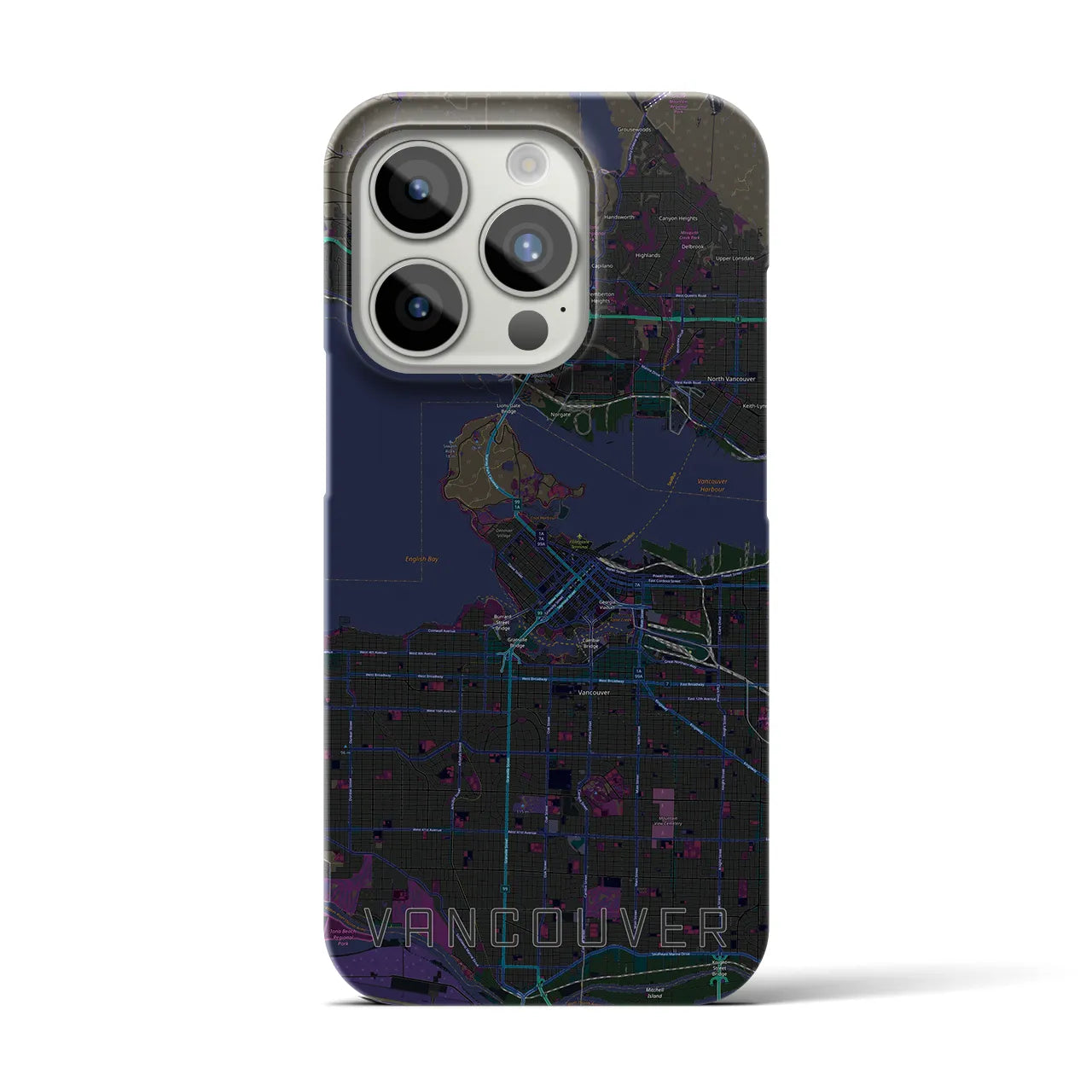 【バンクーバー(カナダ)】地図柄iPhoneケース(バックカバータイプ)