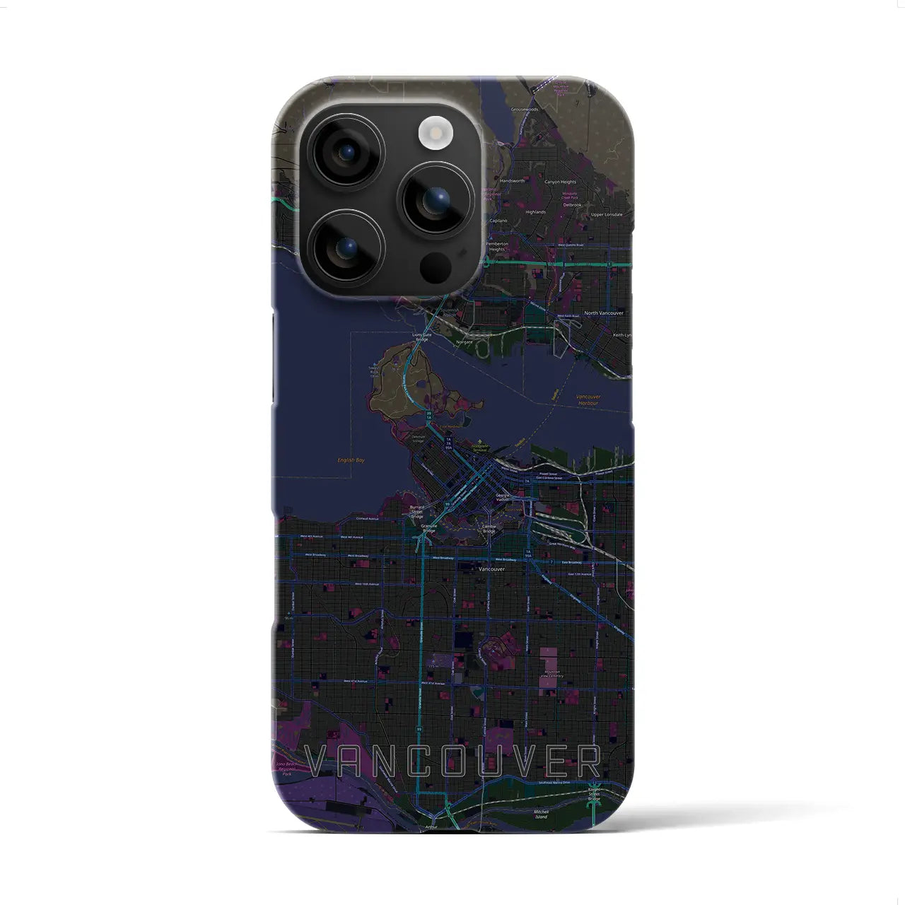 【バンクーバー(カナダ)】地図柄iPhoneケース(バックカバータイプ)