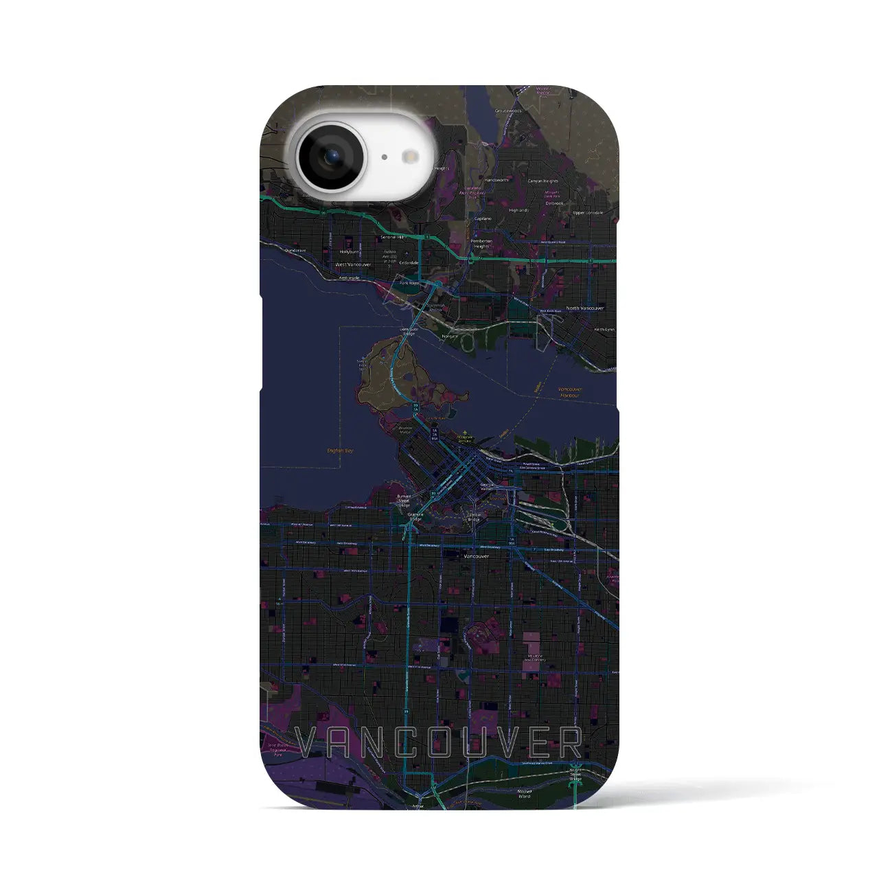 【バンクーバー(カナダ)】地図柄iPhoneケース(バックカバータイプ)