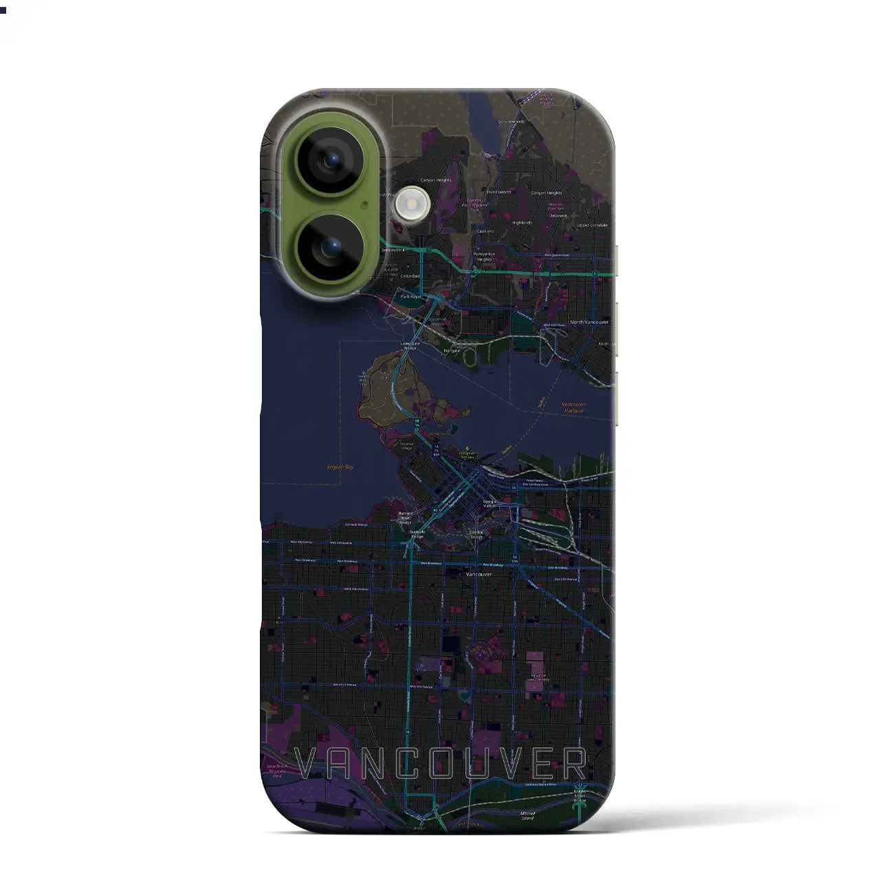 【バンクーバー(カナダ)】地図柄iPhoneケース(バックカバータイプ)