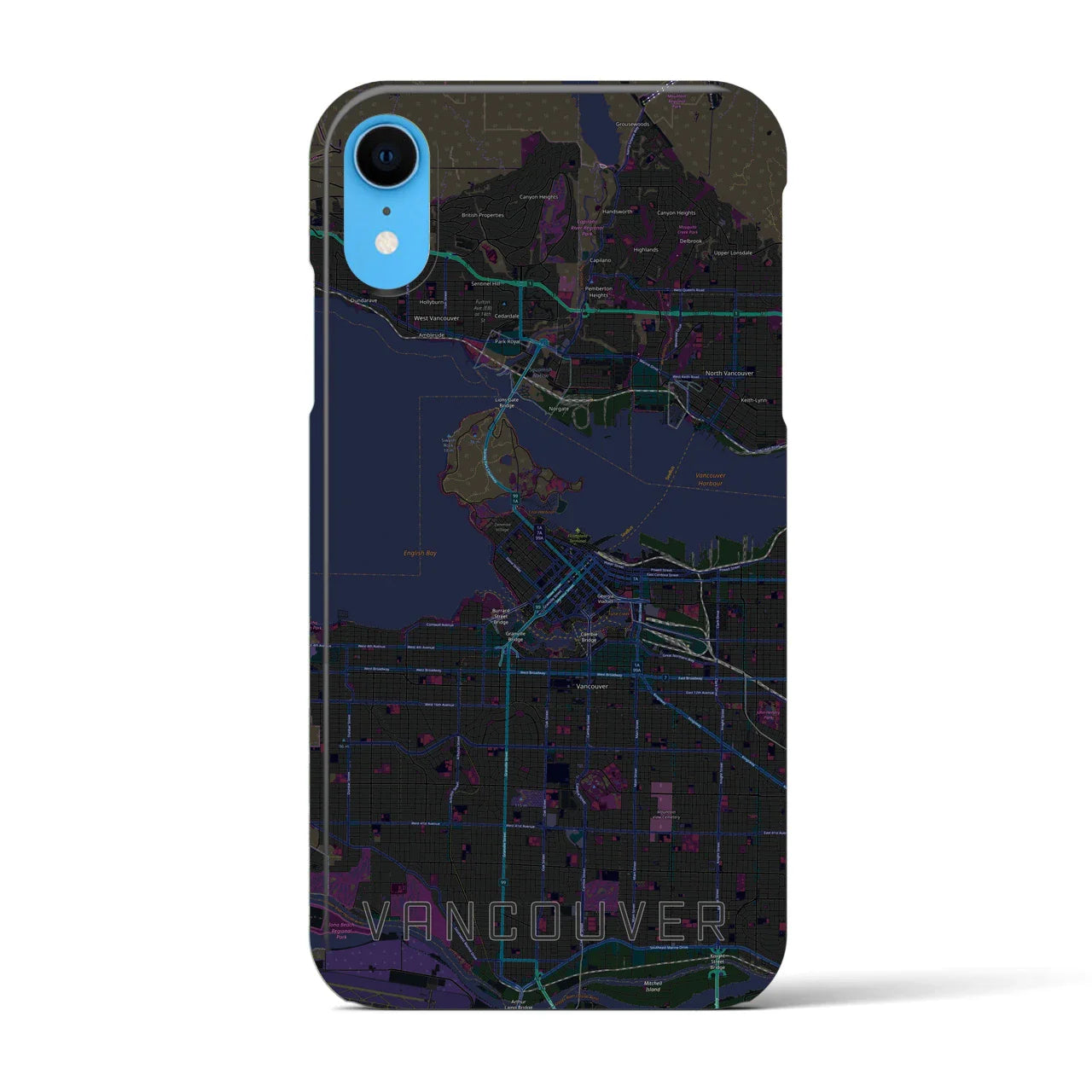 【バンクーバー(カナダ)】地図柄iPhoneケース(バックカバータイプ)