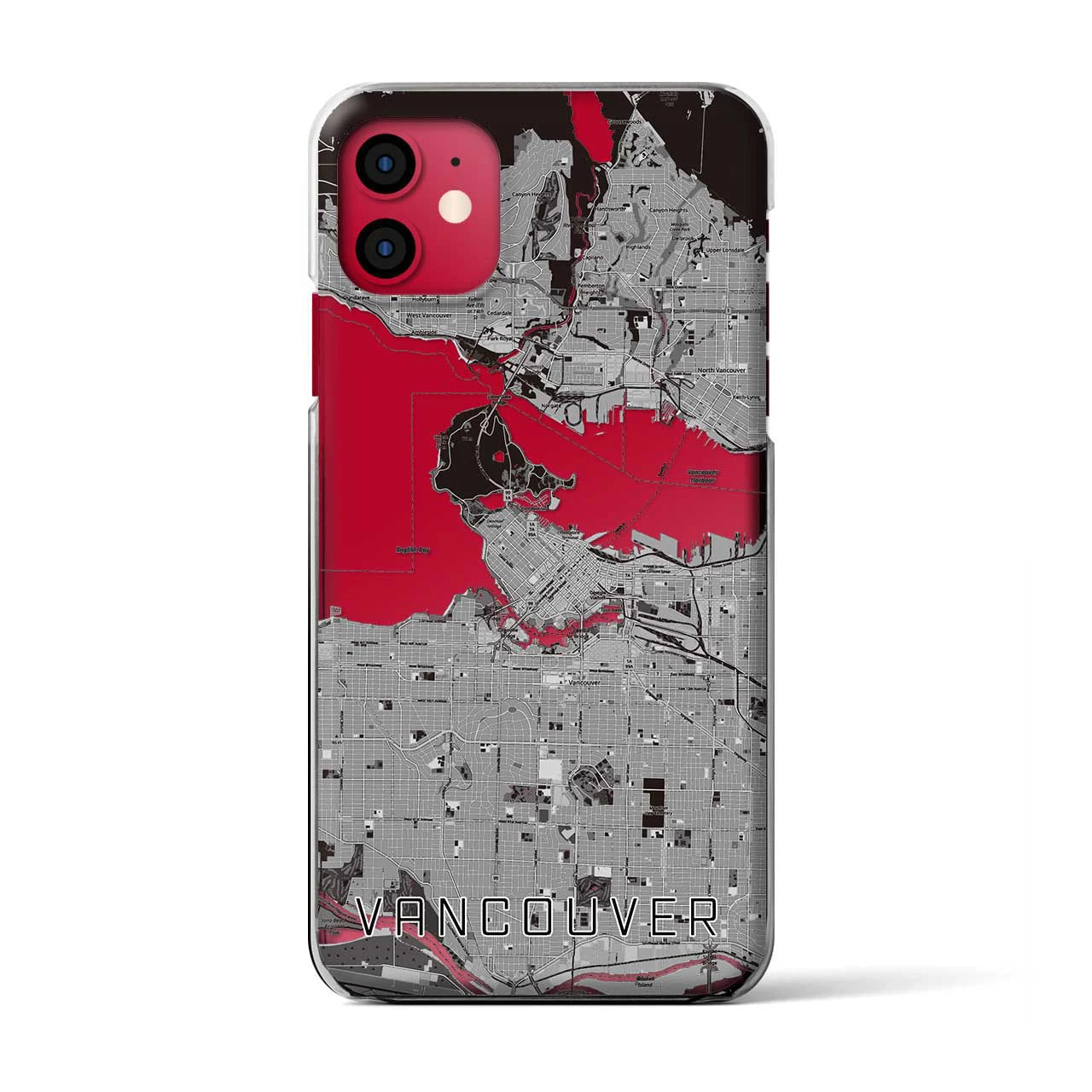 【バンクーバー(カナダ)】地図柄iPhoneケース(クリアタイプ)