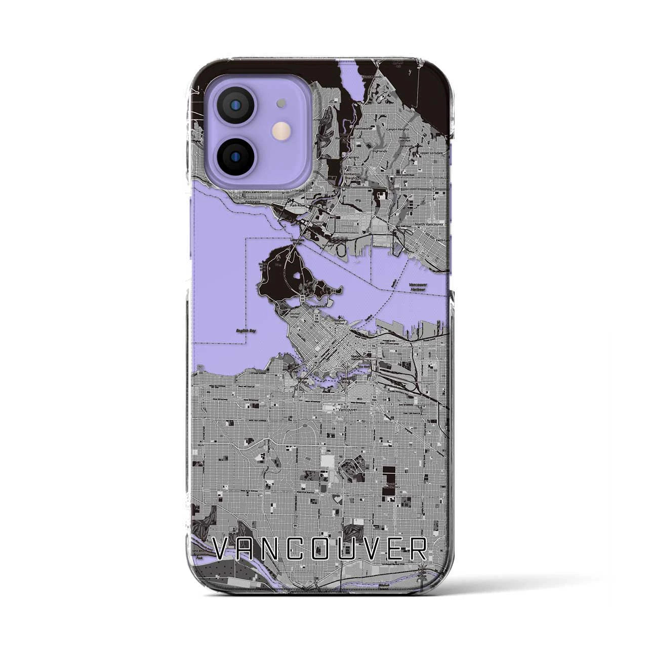 【バンクーバー(カナダ)】地図柄iPhoneケース(クリアタイプ)