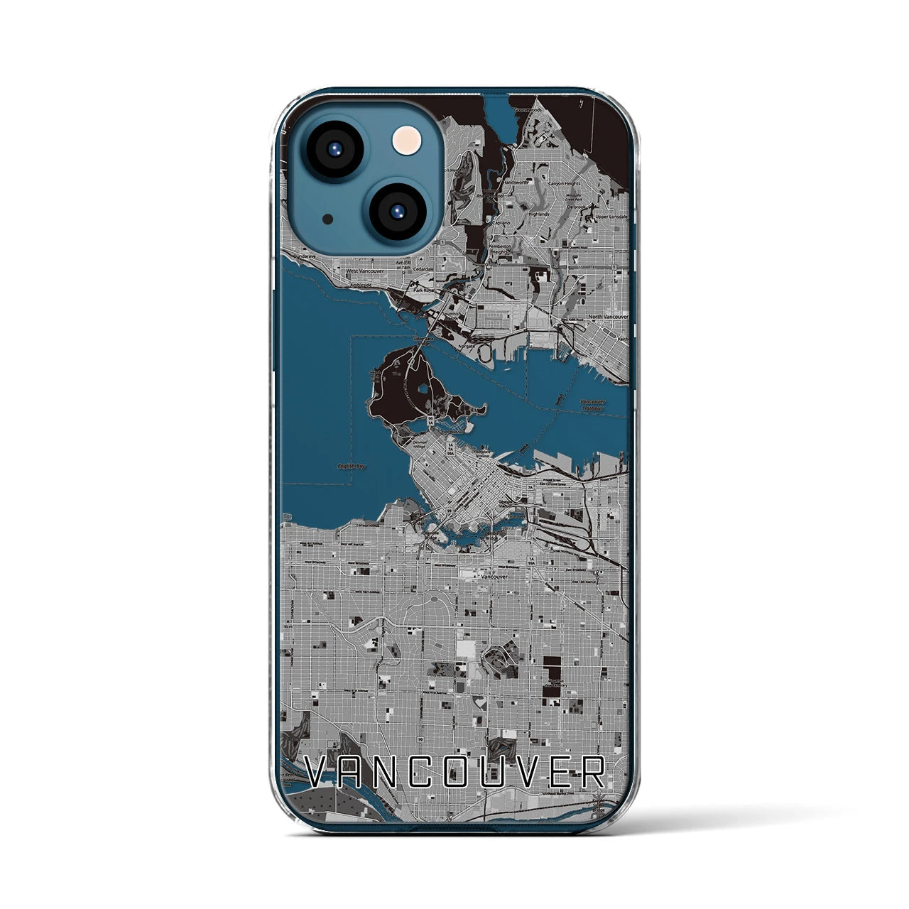 【バンクーバー(カナダ)】地図柄iPhoneケース(クリアタイプ)