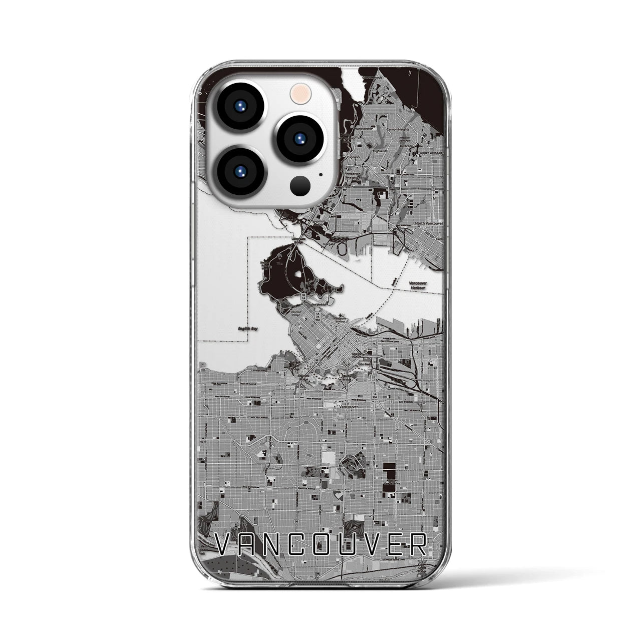 【バンクーバー(カナダ)】地図柄iPhoneケース(クリアタイプ)