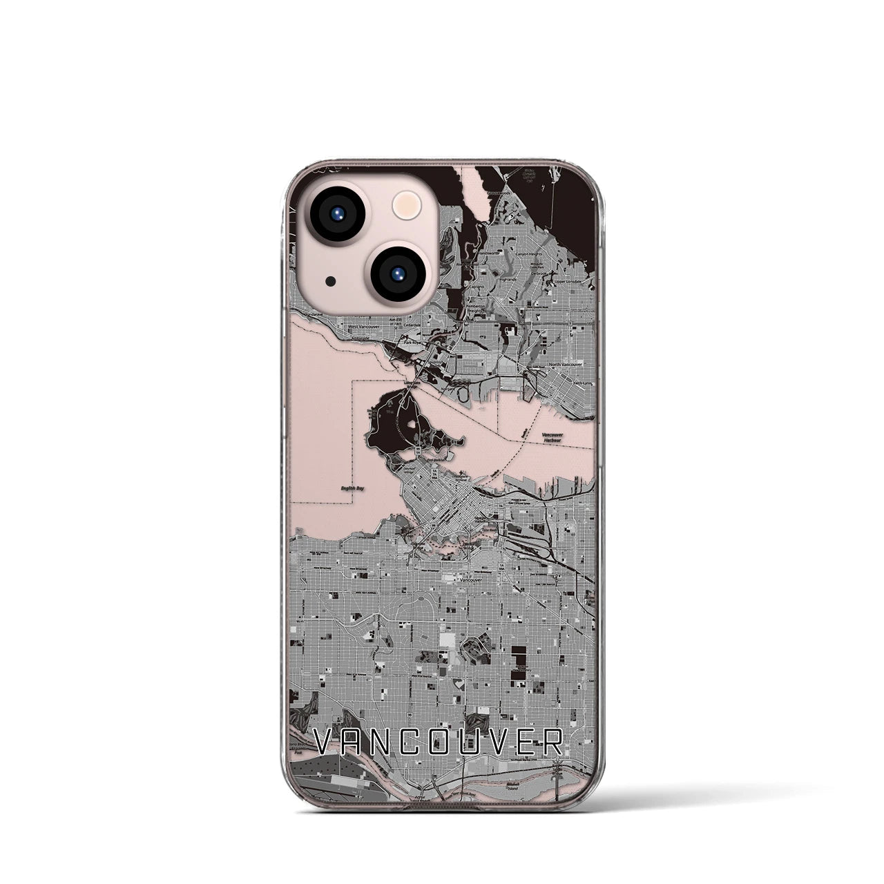 【バンクーバー(カナダ)】地図柄iPhoneケース(クリアタイプ)