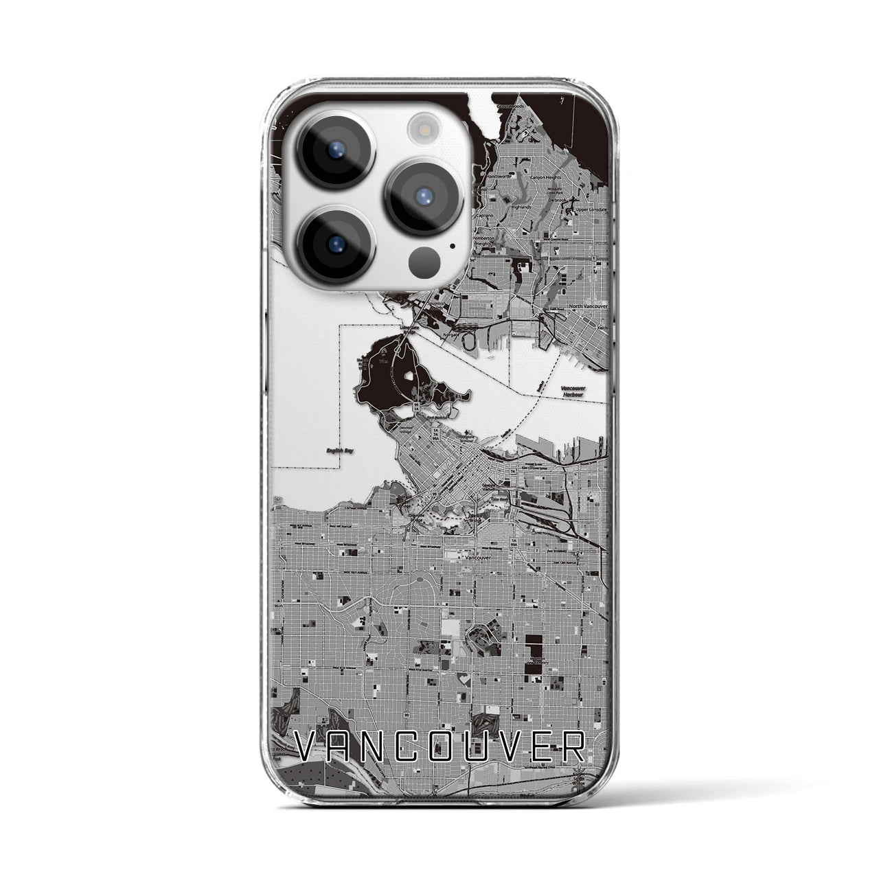 【バンクーバー(カナダ)】地図柄iPhoneケース(クリアタイプ)
