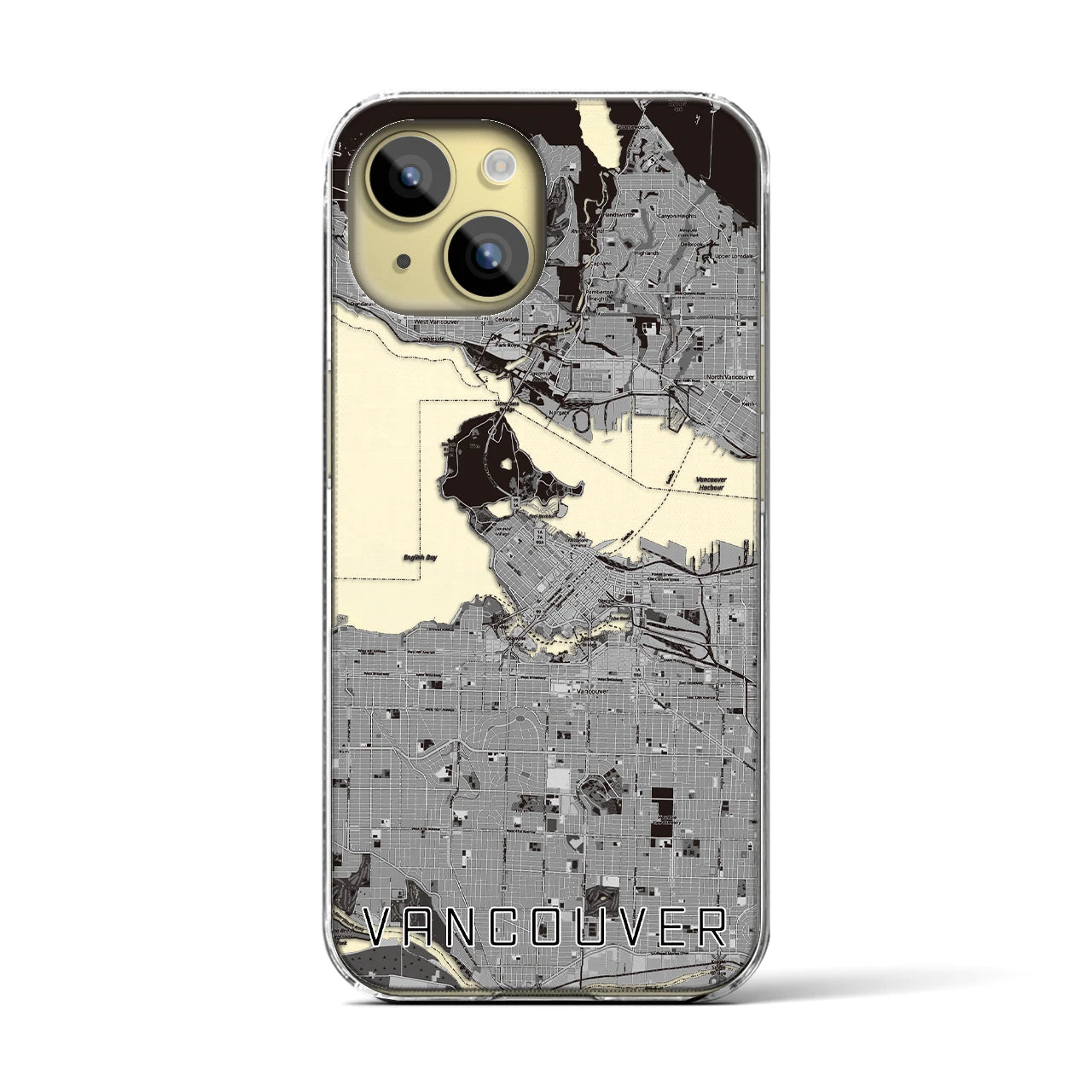 【バンクーバー(カナダ)】地図柄iPhoneケース(クリアタイプ)