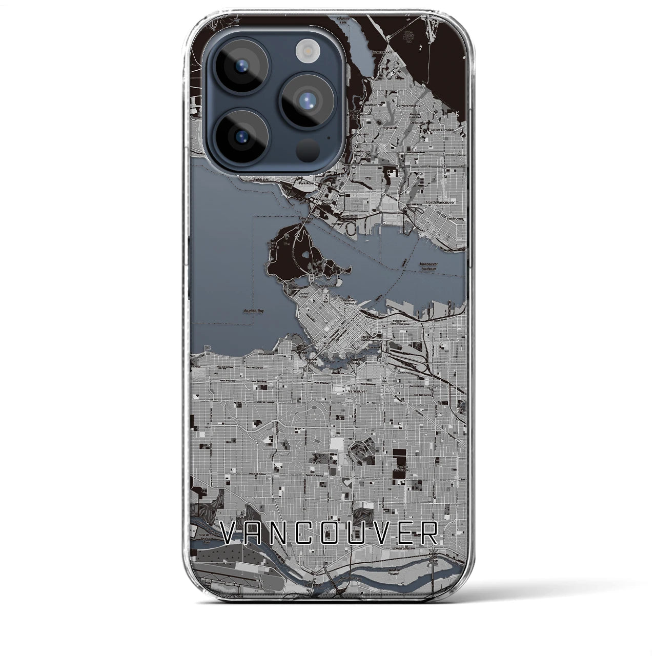 【バンクーバー(カナダ)】地図柄iPhoneケース(クリアタイプ)