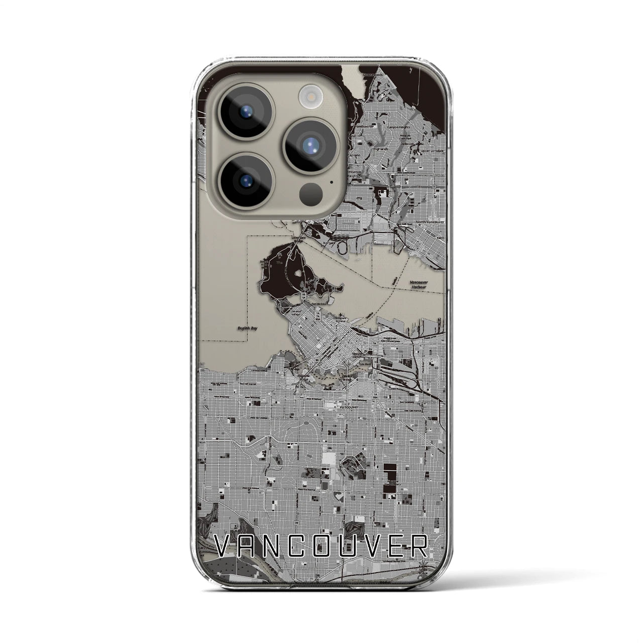 【バンクーバー(カナダ)】地図柄iPhoneケース(クリアタイプ)