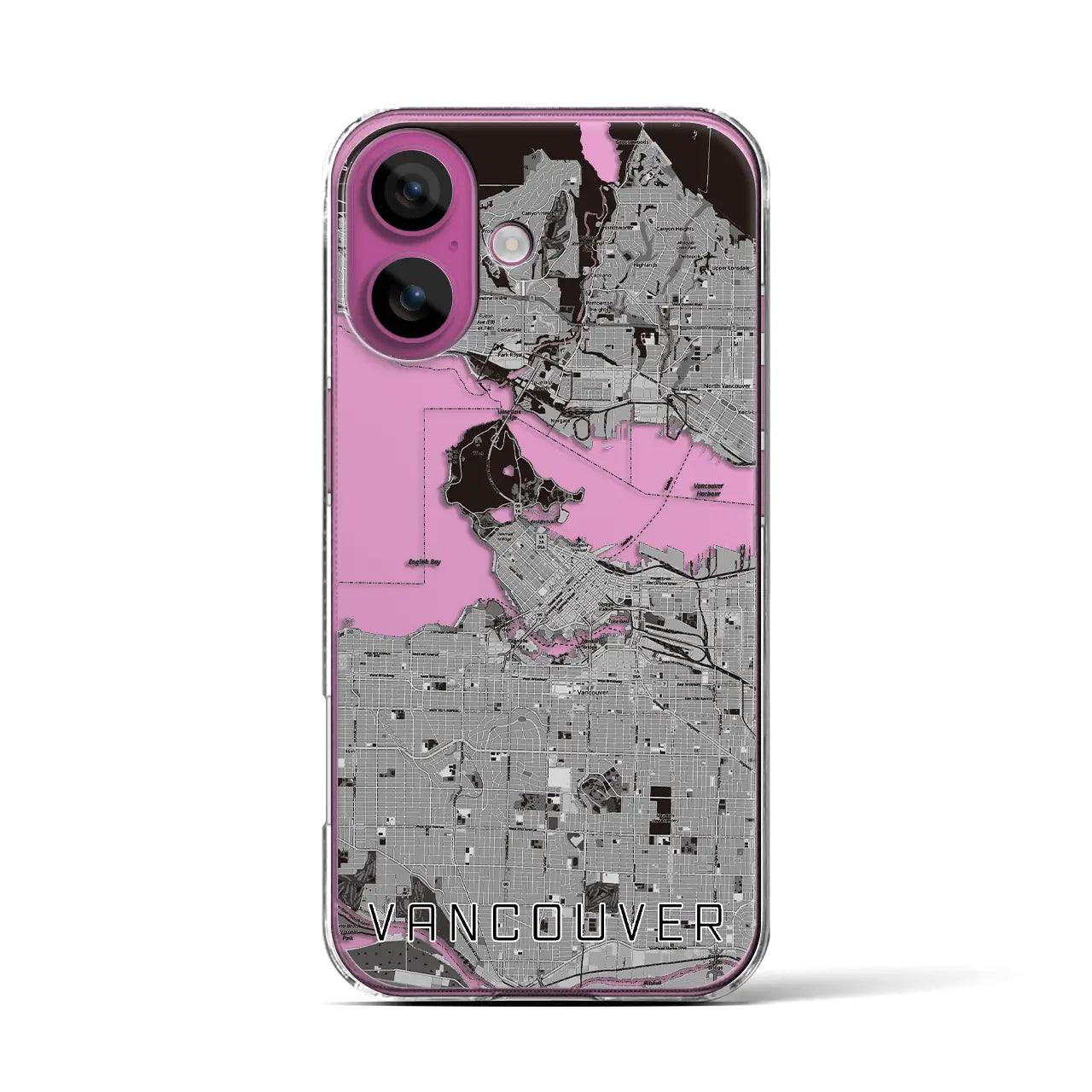 【バンクーバー(カナダ)】地図柄iPhoneケース(クリアタイプ)