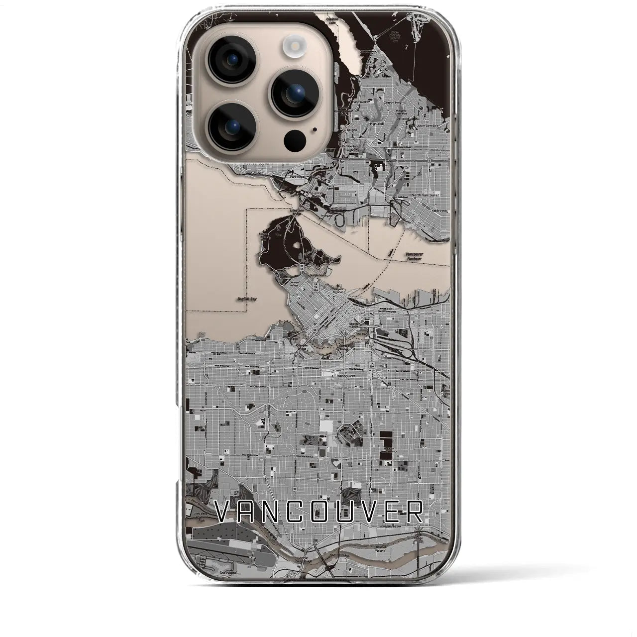 【バンクーバー(カナダ)】地図柄iPhoneケース(クリアタイプ)