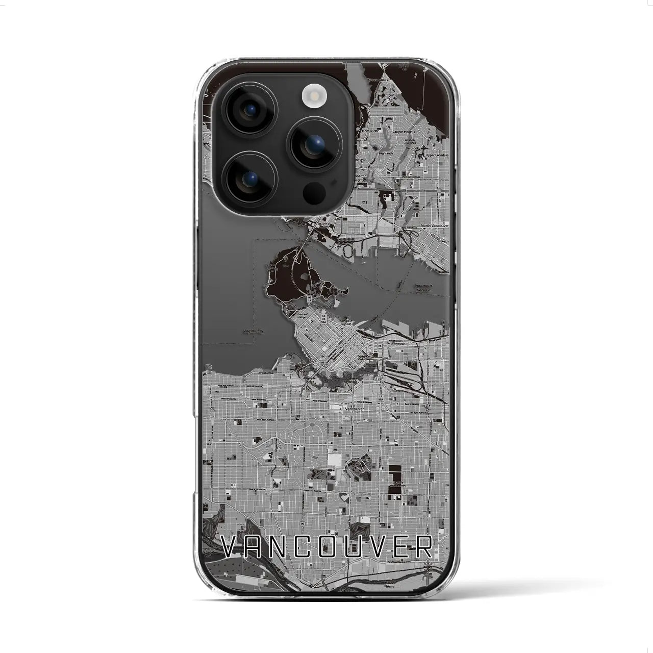 【バンクーバー(カナダ)】地図柄iPhoneケース(クリアタイプ)