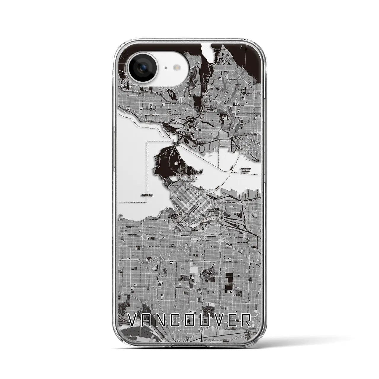 【バンクーバー(カナダ)】地図柄iPhoneケース(クリアタイプ)