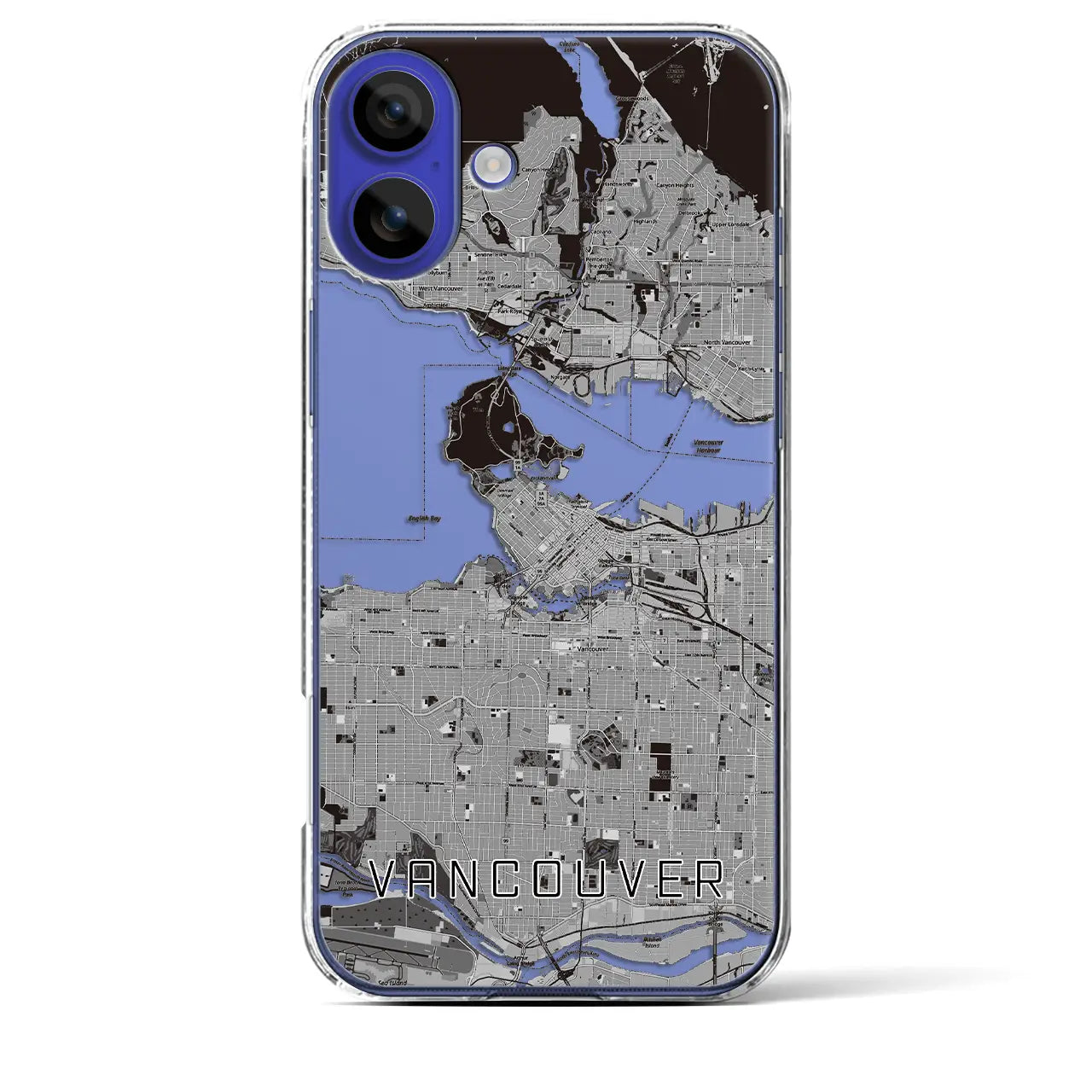 【バンクーバー(カナダ)】地図柄iPhoneケース(クリアタイプ)