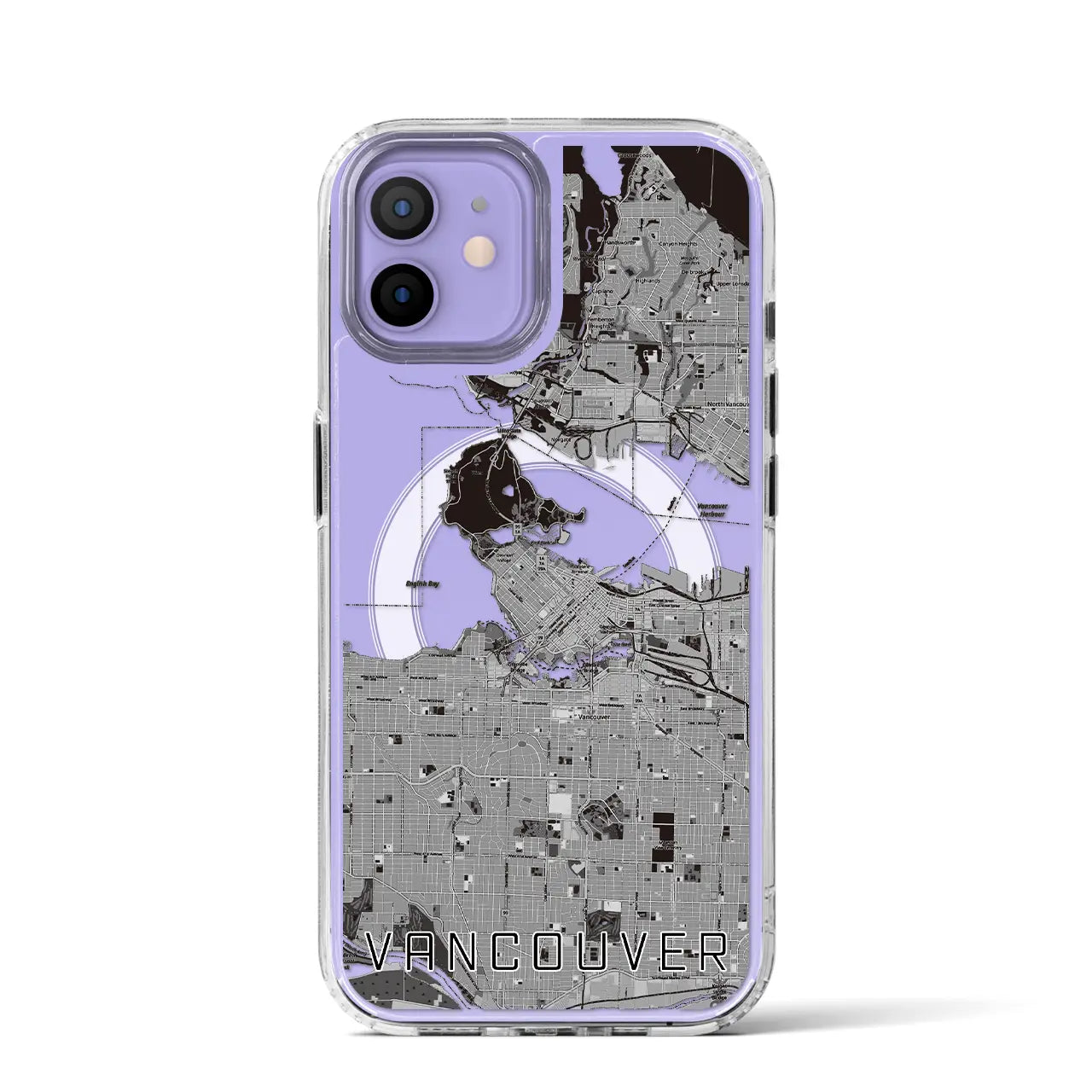 【バンクーバー(カナダ)】地図柄iPhoneケース(MagSafeタイプ)