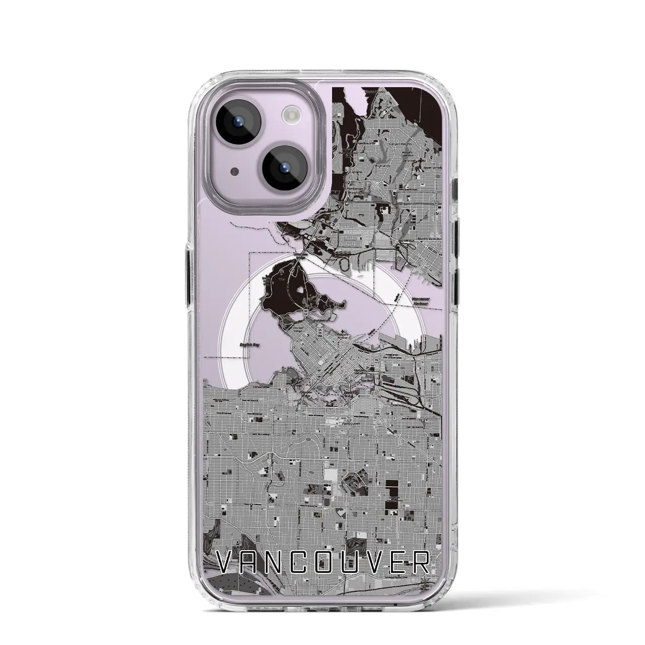 【バンクーバー(カナダ)】地図柄iPhoneケース(MagSafeタイプ)
