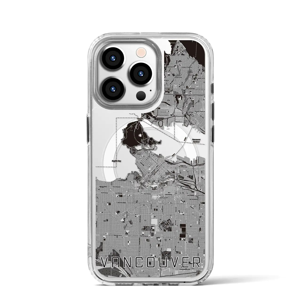 【バンクーバー(カナダ)】地図柄iPhoneケース(MagSafeタイプ)
