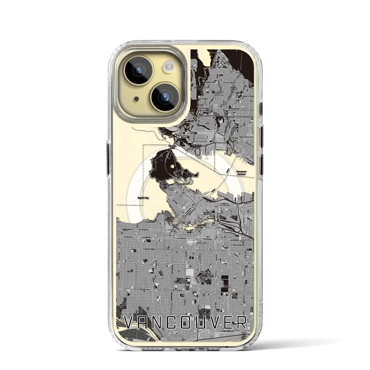 【バンクーバー(カナダ)】地図柄iPhoneケース(MagSafeタイプ)
