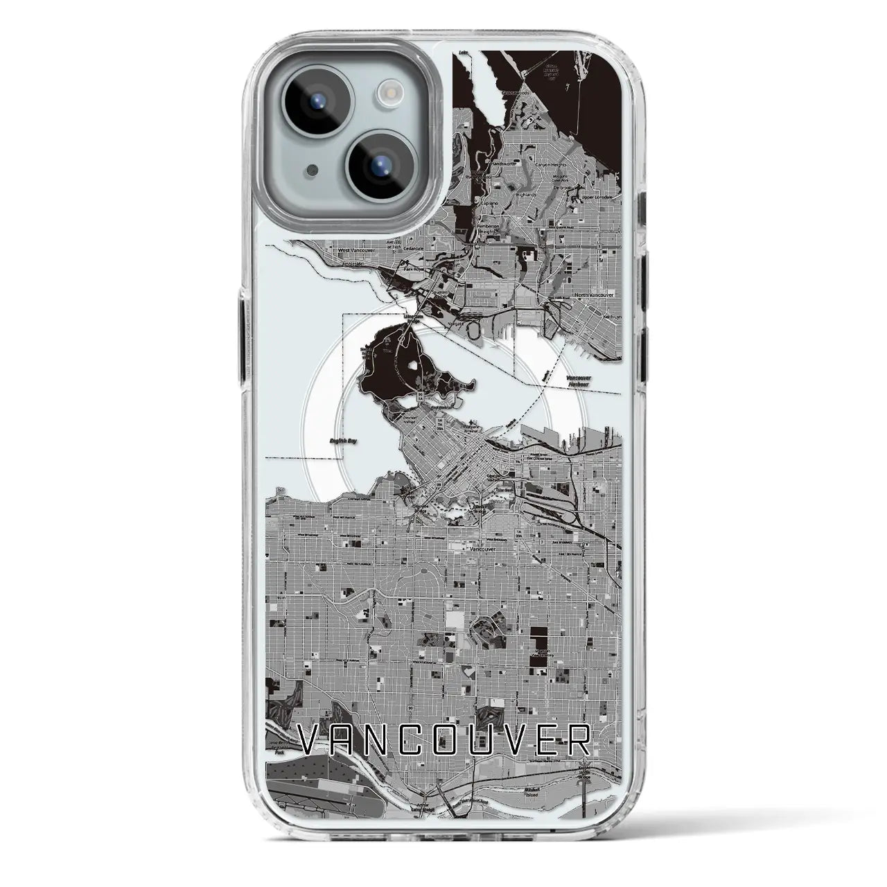 【バンクーバー(カナダ)】地図柄iPhoneケース(MagSafeタイプ)