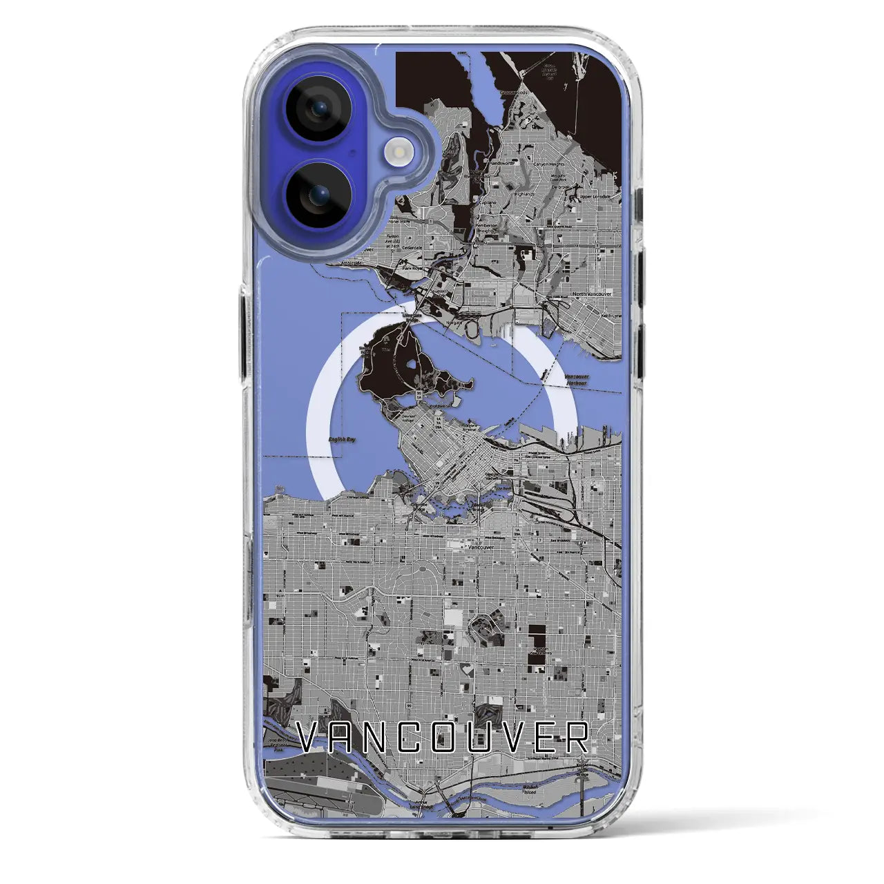 【バンクーバー(カナダ)】地図柄iPhoneケース(MagSafeタイプ)