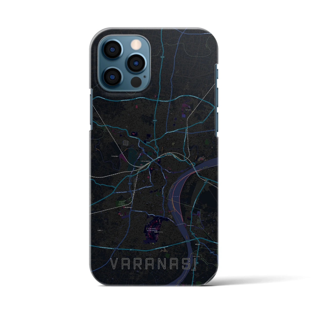 【ヴァーラーナシー(インド)】地図柄iPhoneケース(バックカバータイプ)