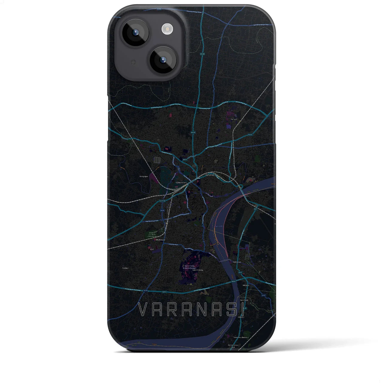 【ヴァーラーナシー(インド)】地図柄iPhoneケース(バックカバータイプ)