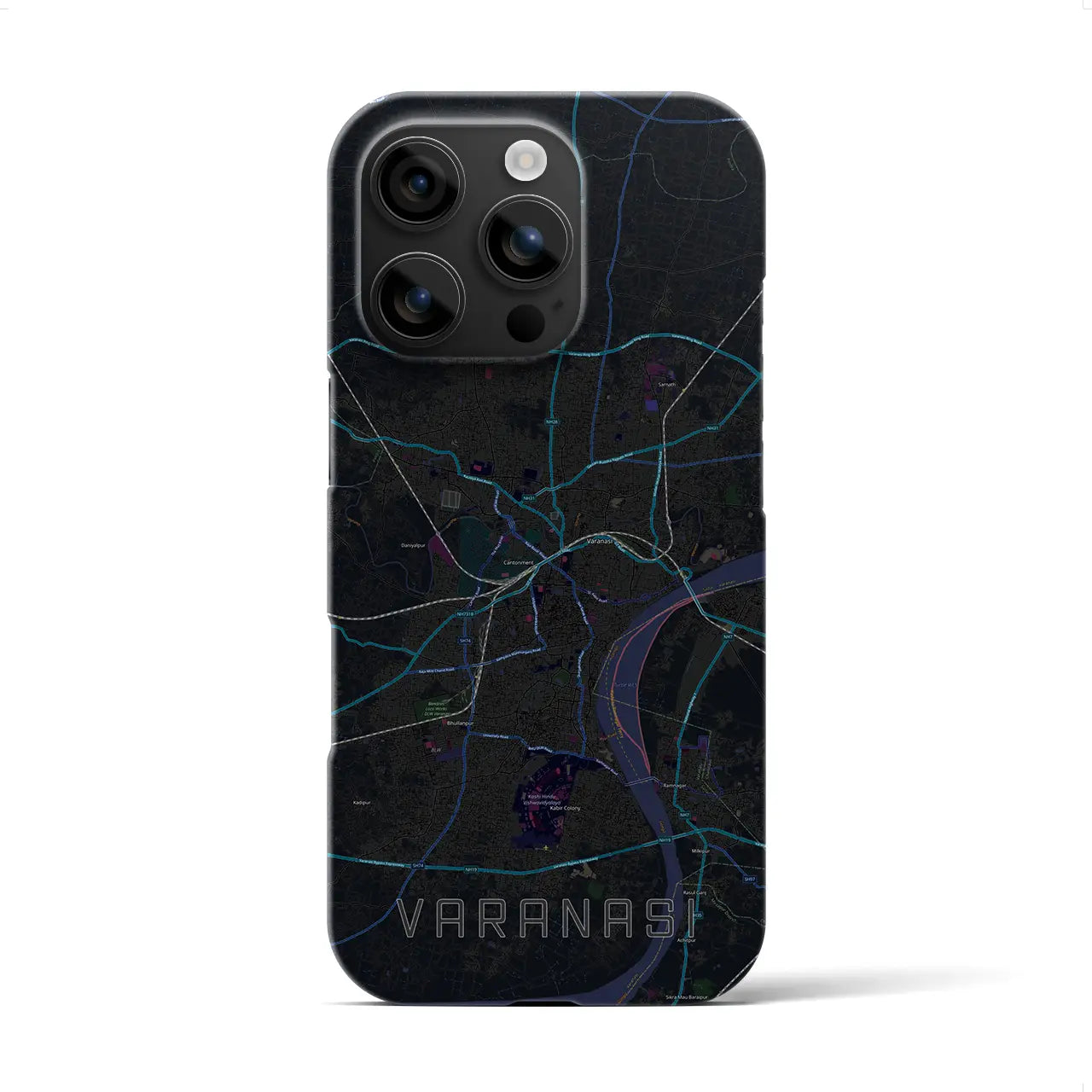 【ヴァーラーナシー(インド)】地図柄iPhoneケース(バックカバータイプ)