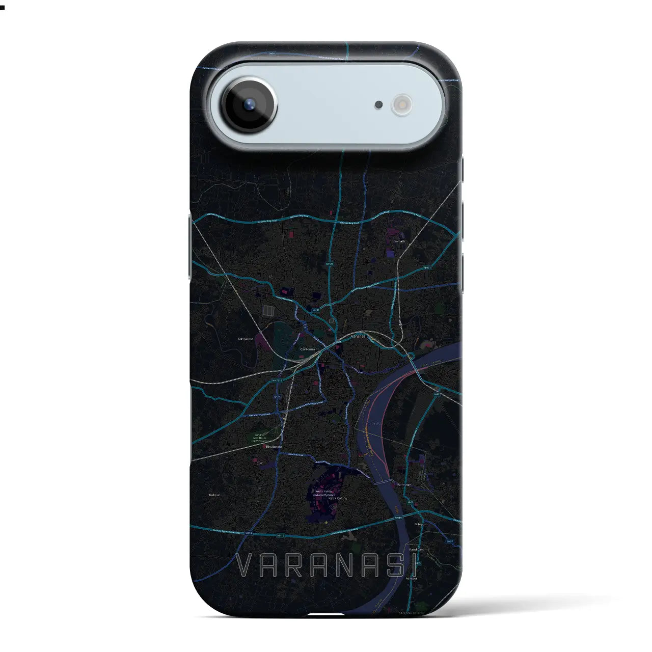 【ヴァーラーナシー(インド)】地図柄iPhoneケース(バックカバータイプ)