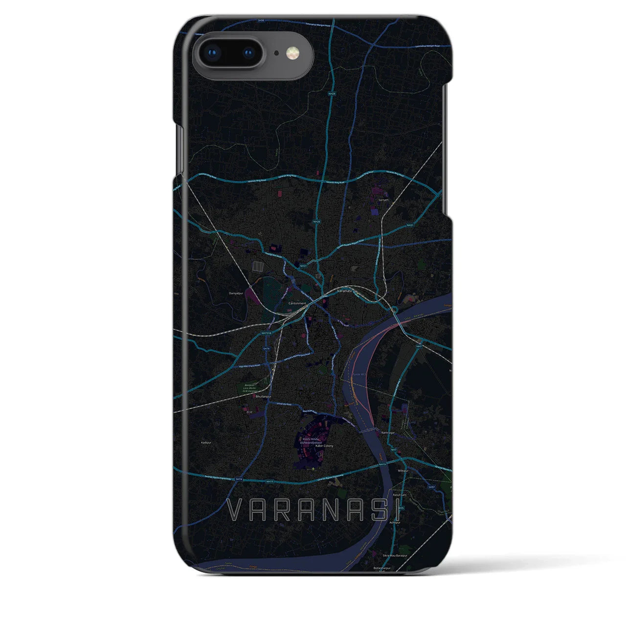 【ヴァーラーナシー(インド)】地図柄iPhoneケース(バックカバータイプ)