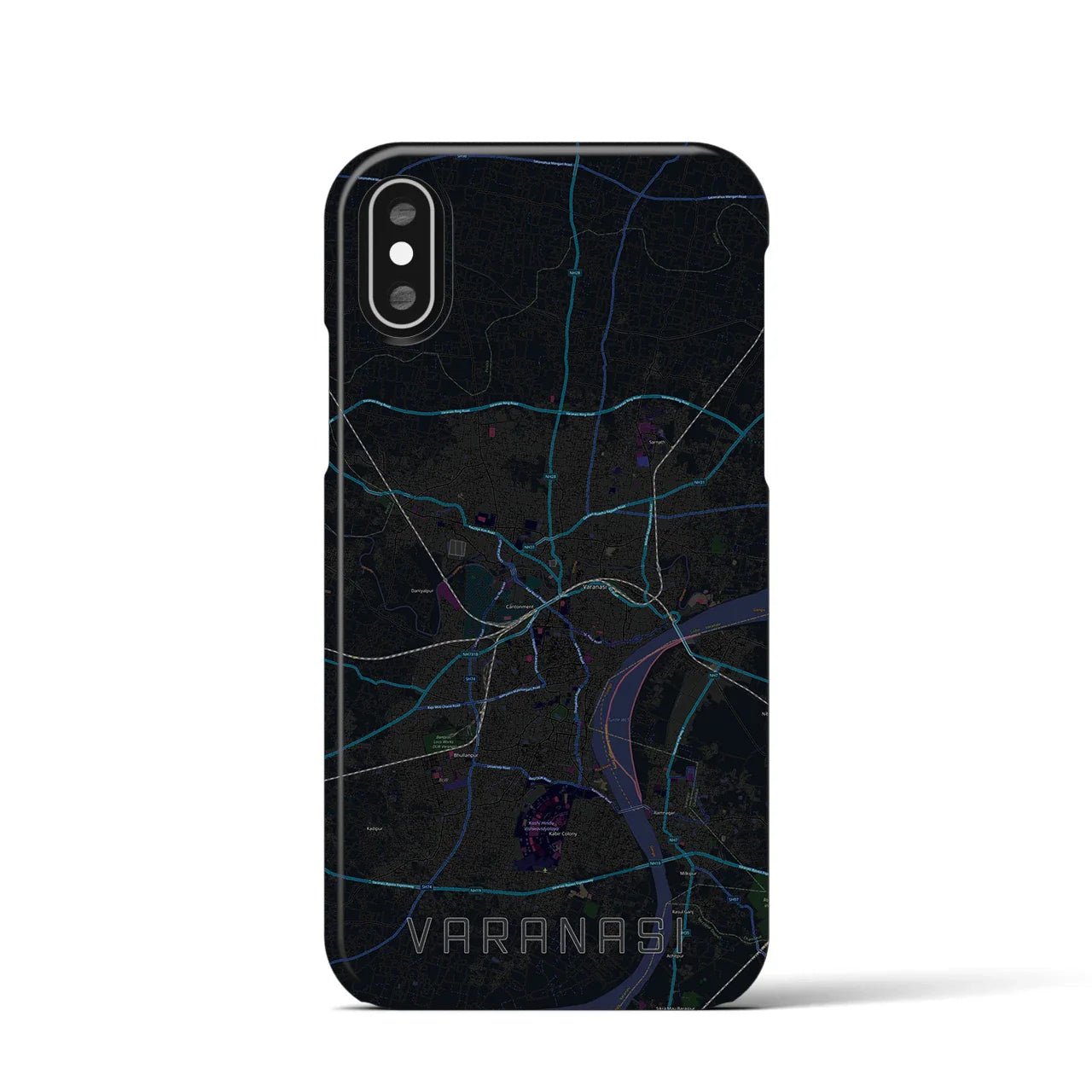 【ヴァーラーナシー(インド)】地図柄iPhoneケース(バックカバータイプ)