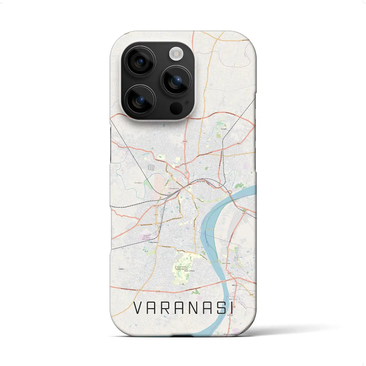 【ヴァーラーナシー(インド)】地図柄iPhoneケース(バックカバータイプ)
