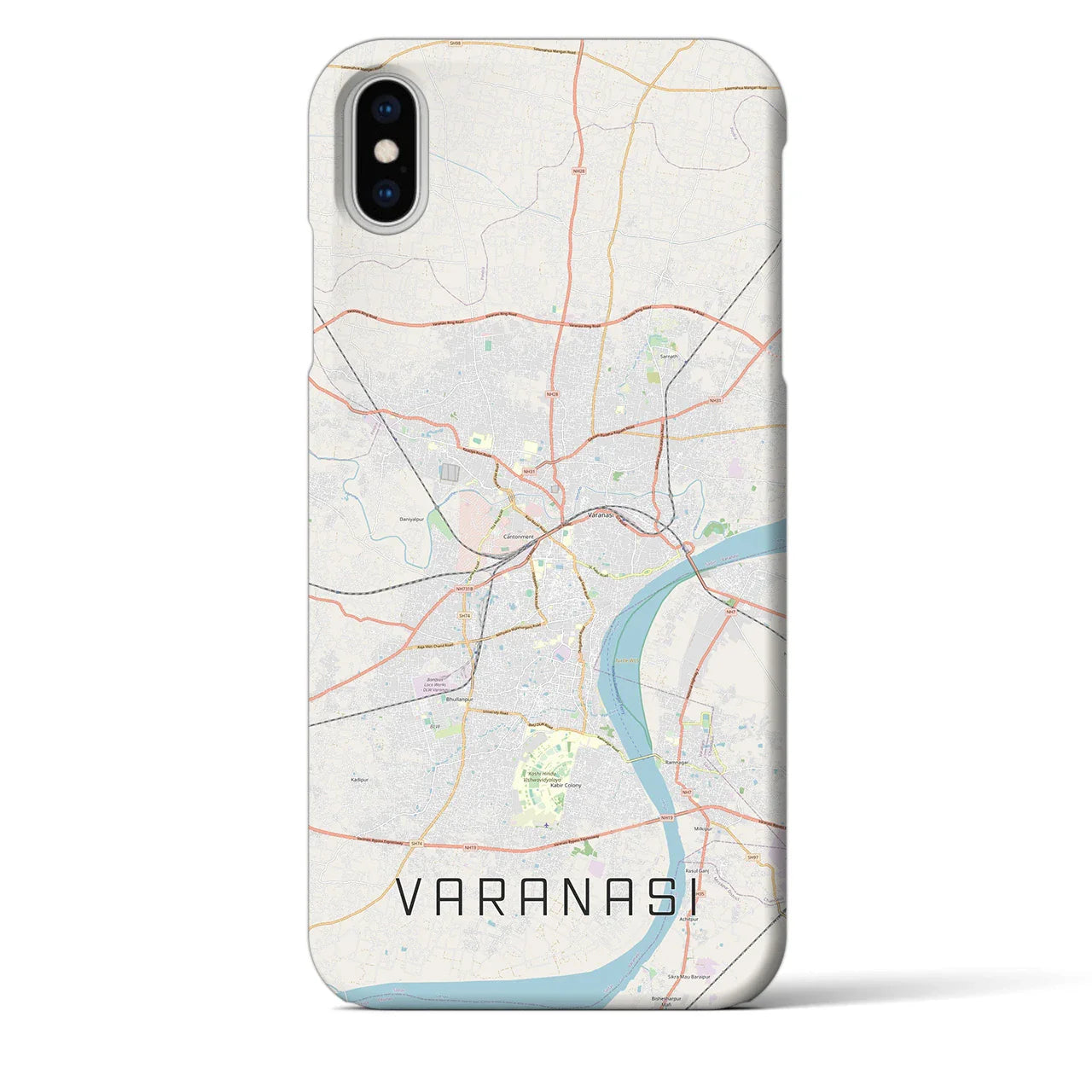 【ヴァーラーナシー(インド)】地図柄iPhoneケース(バックカバータイプ)