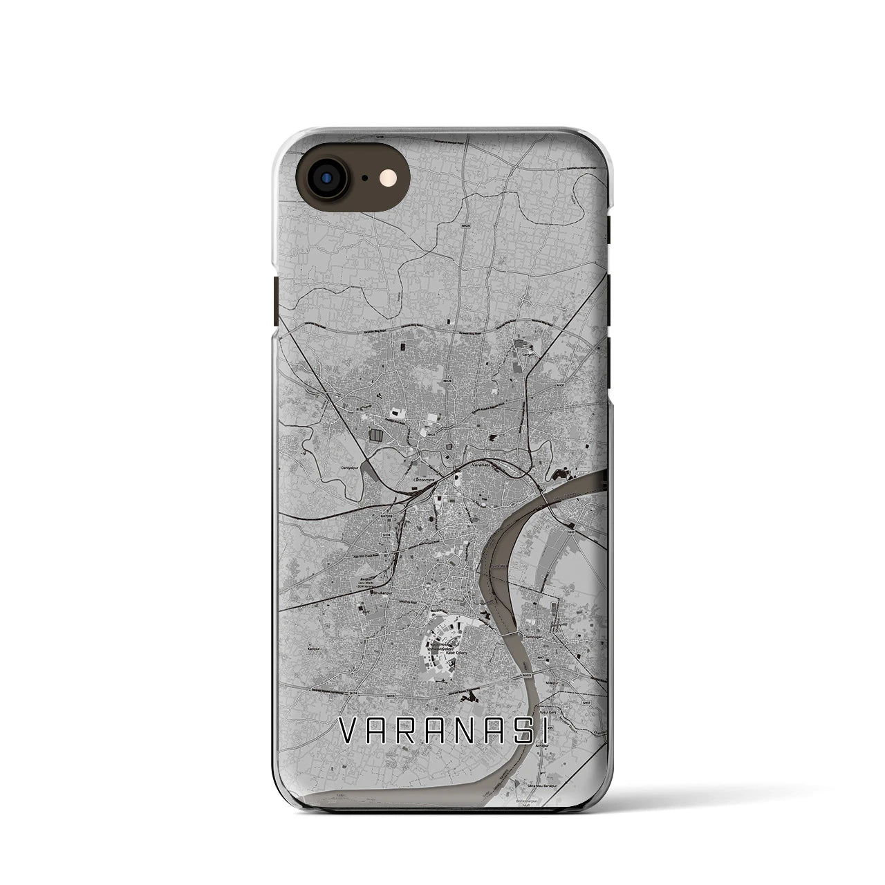【ヴァーラーナシー(インド)】地図柄iPhoneケース(クリアタイプ)